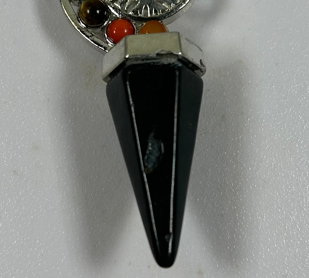 Chakra With Obsidian Point Pendant - New