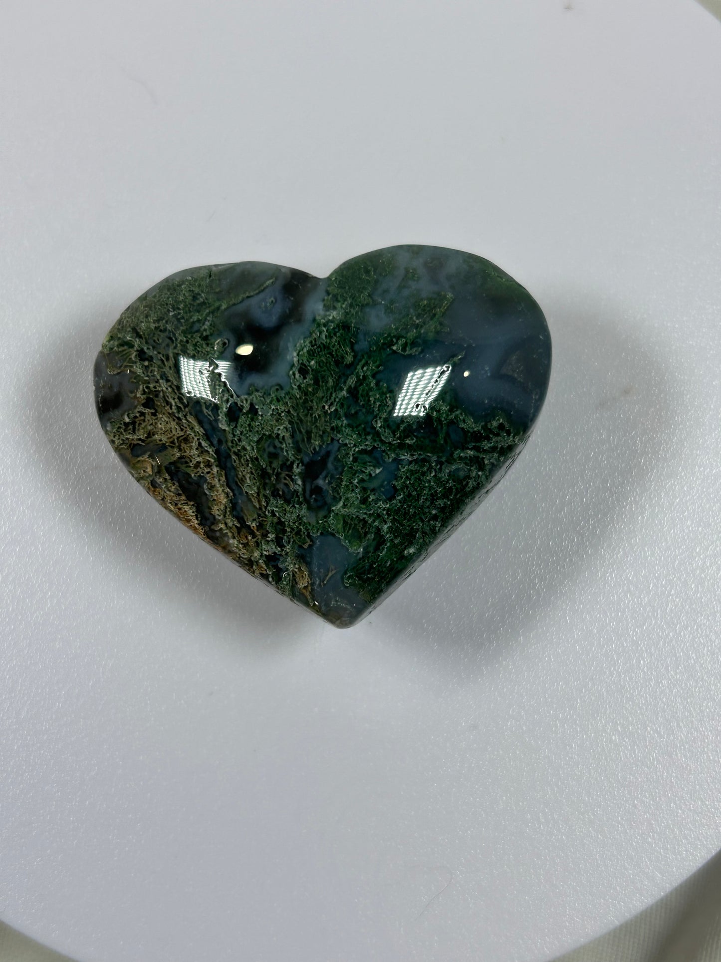 (#893) - Moss Agate Heart - New