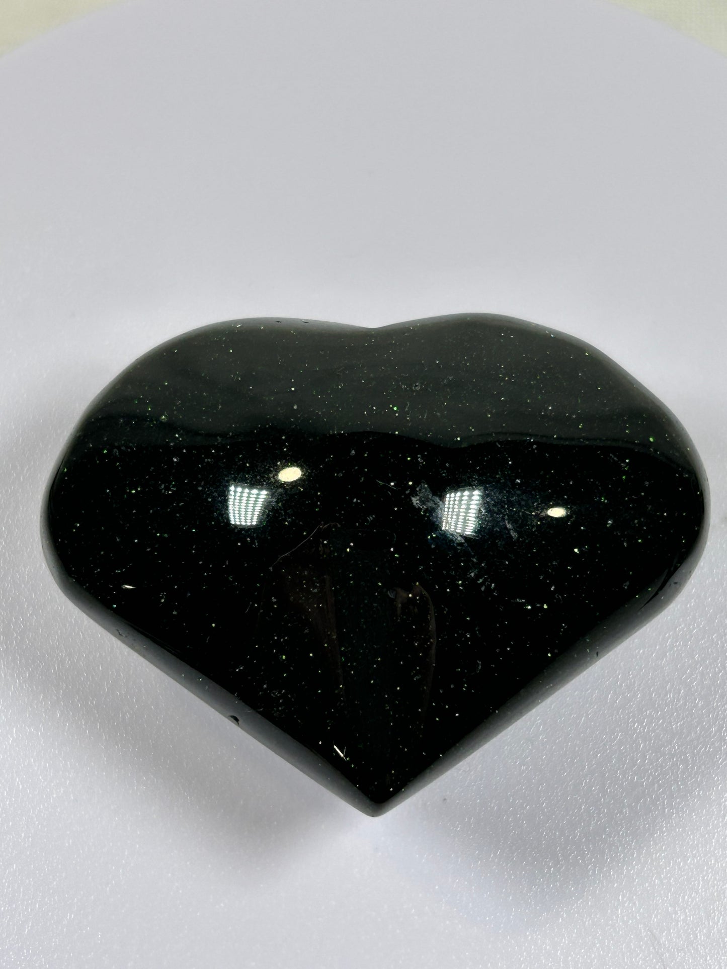 (#862) - Green Goldstone Heart - New
