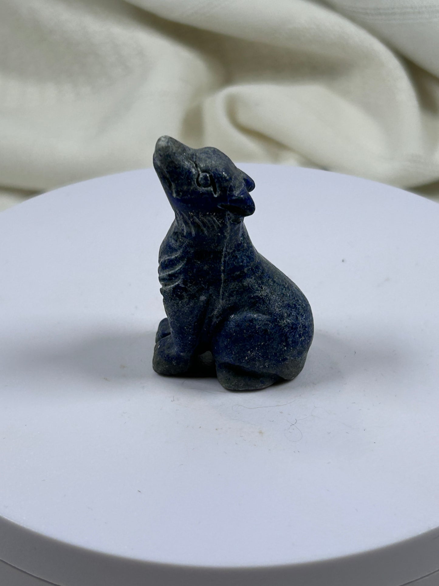 Lapis Lazuli Wolf Statue - New