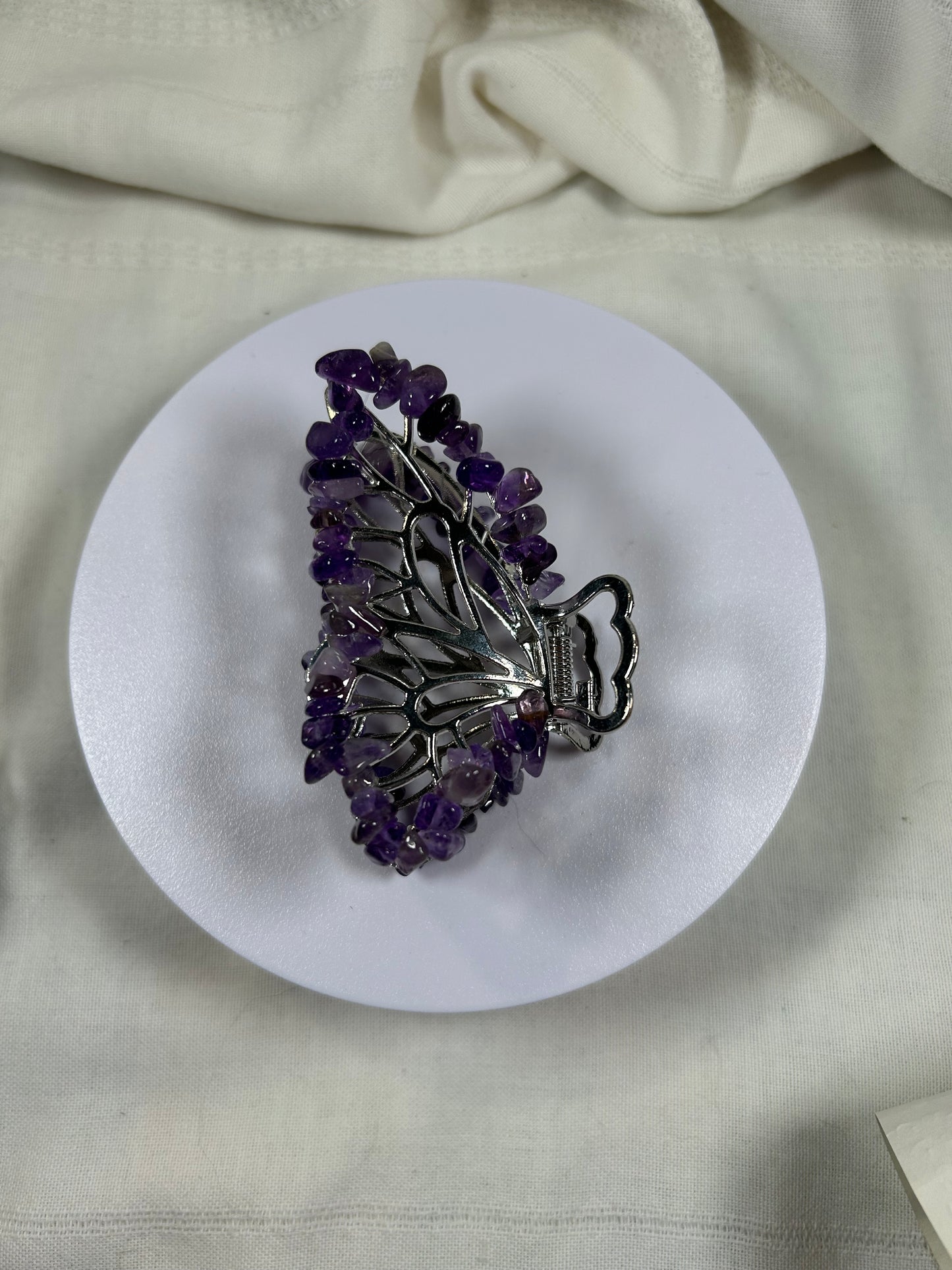 Amethyst Chips Hair Clip - New
