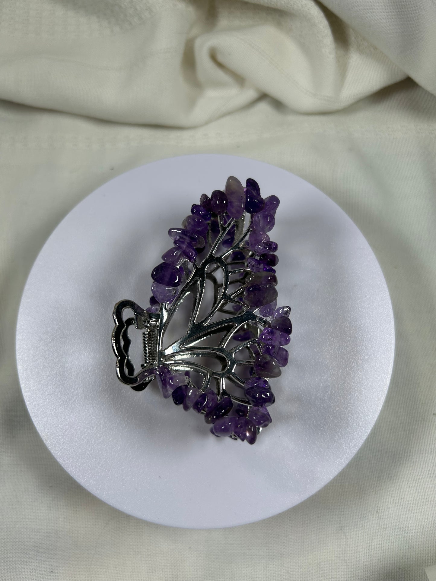 Amethyst Chips Hair Clip - New