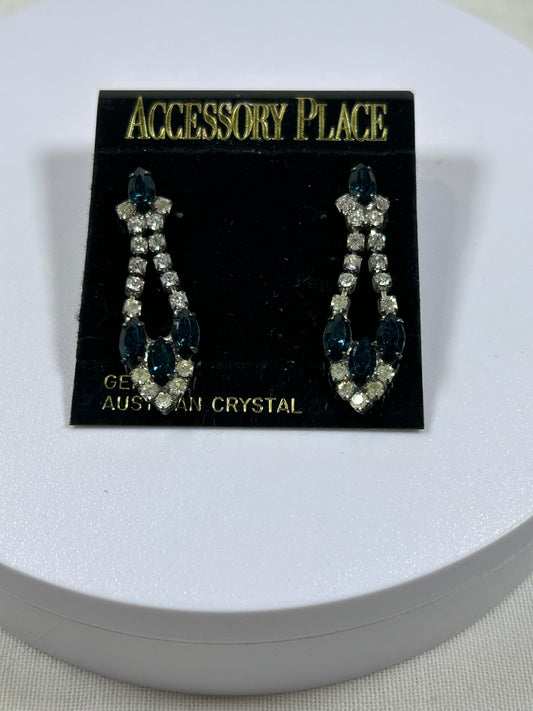 Austrian Crystal Blue Earrings - New