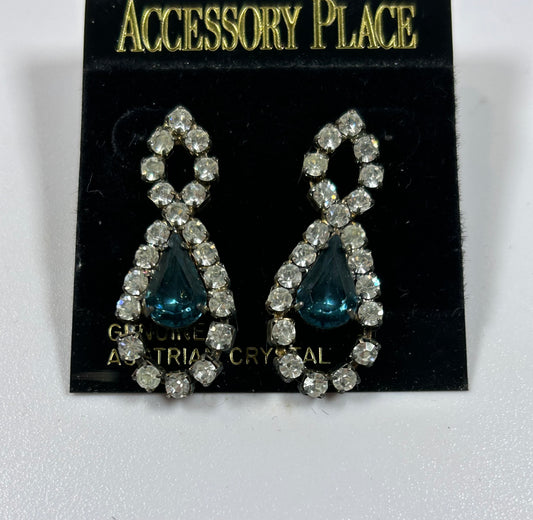 Austrian Crystal Blue Earrings - New