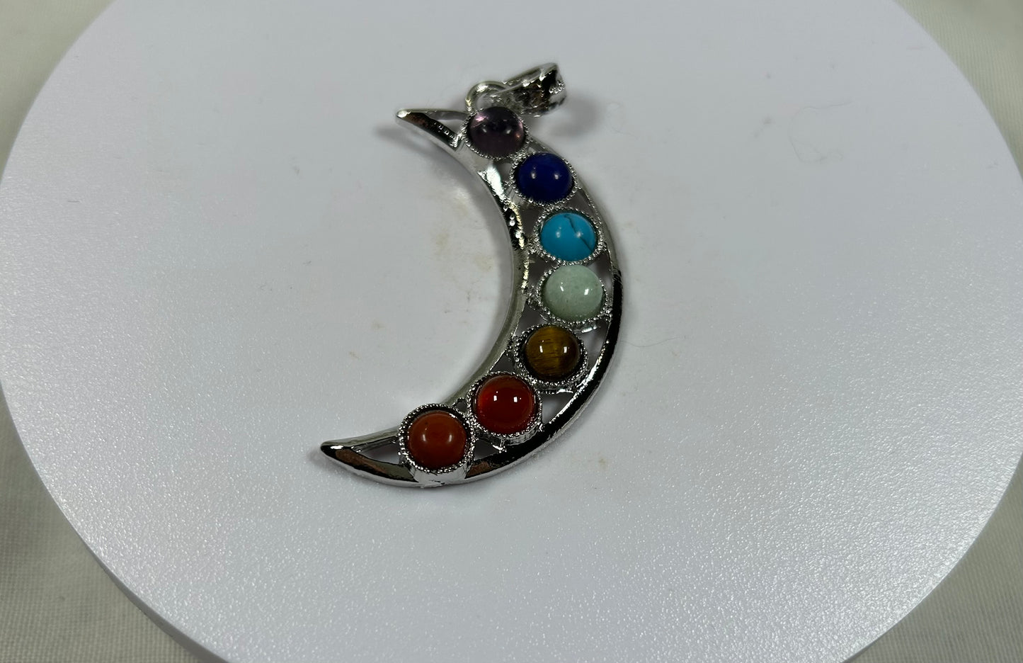 Chakra Crescent Moon Pendant - New