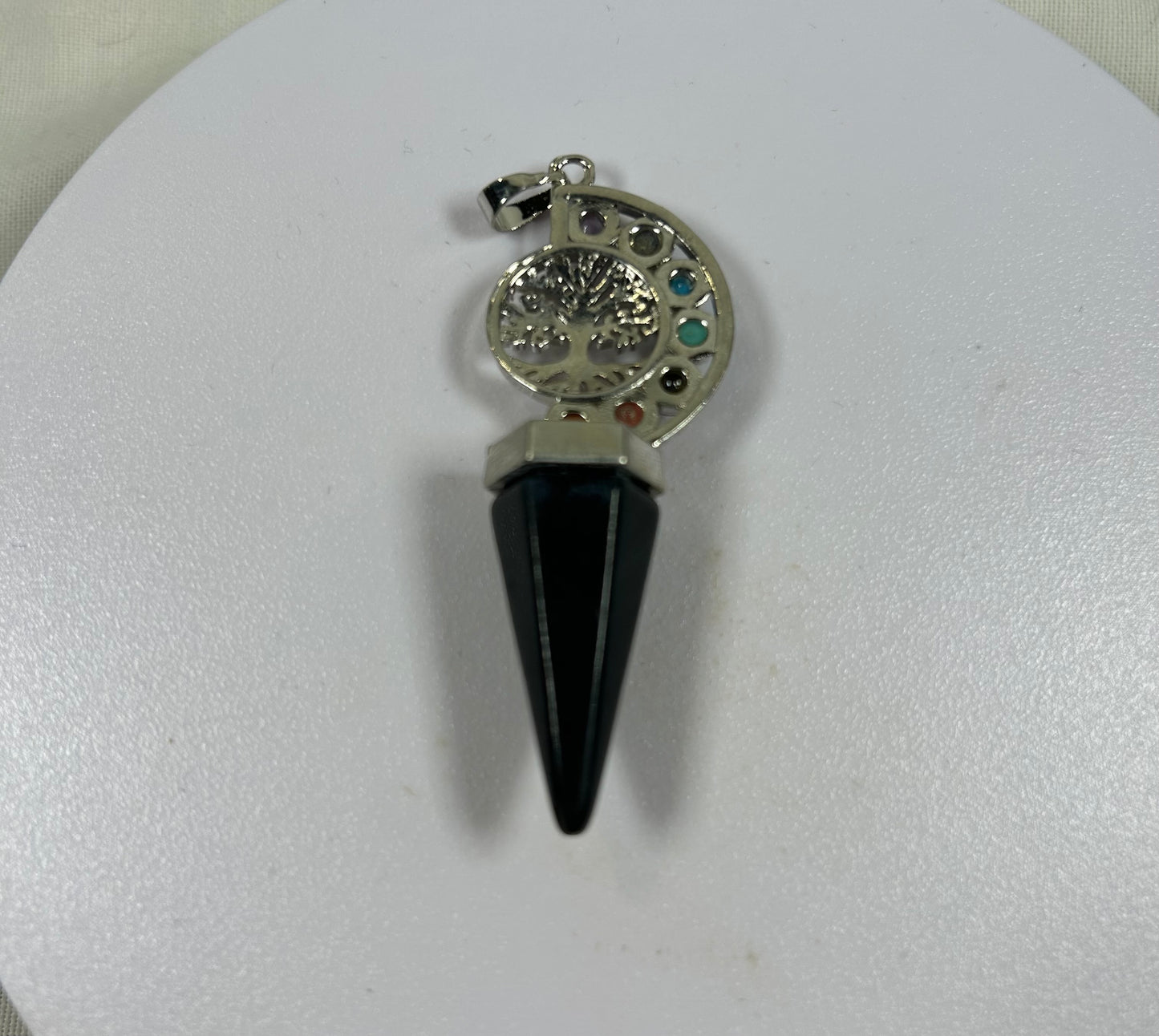 Chakra With Obsidian Point Pendant - New