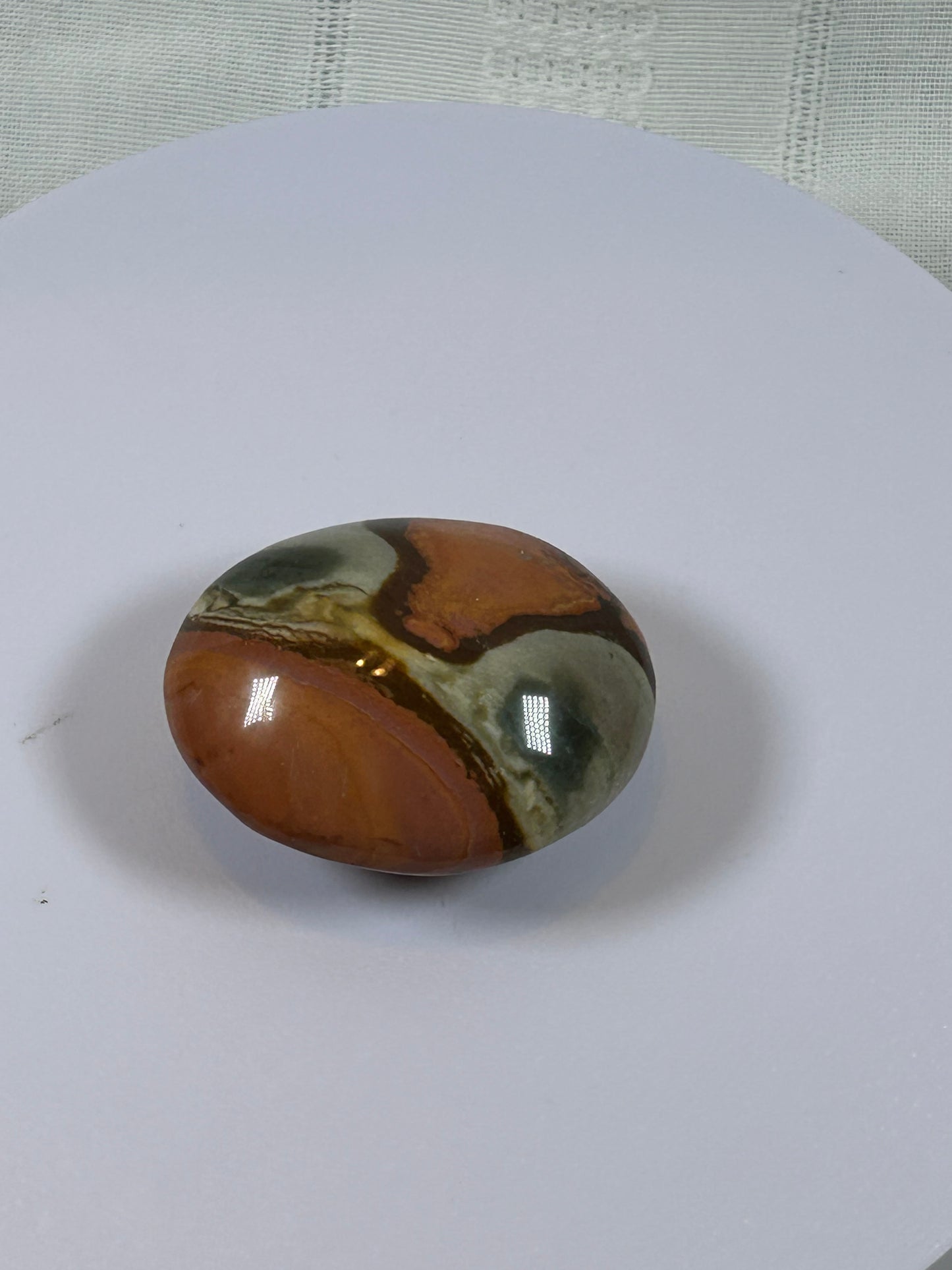 (#91) - POLYCHROME JASPER PALM STONE POLISHED - NEW