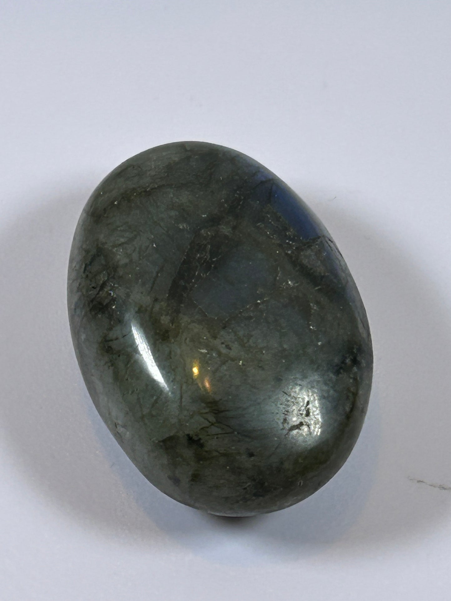 (#92) - LABRADORITE PALM STONE POLISHED - NEW