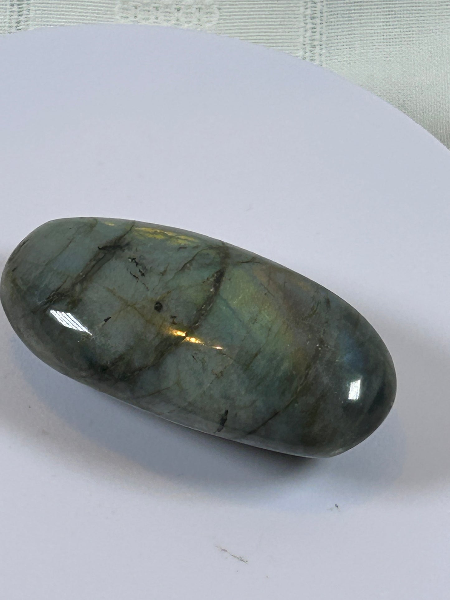 (#93) - LABRADORITE PALM STONE POLISHED - NEW