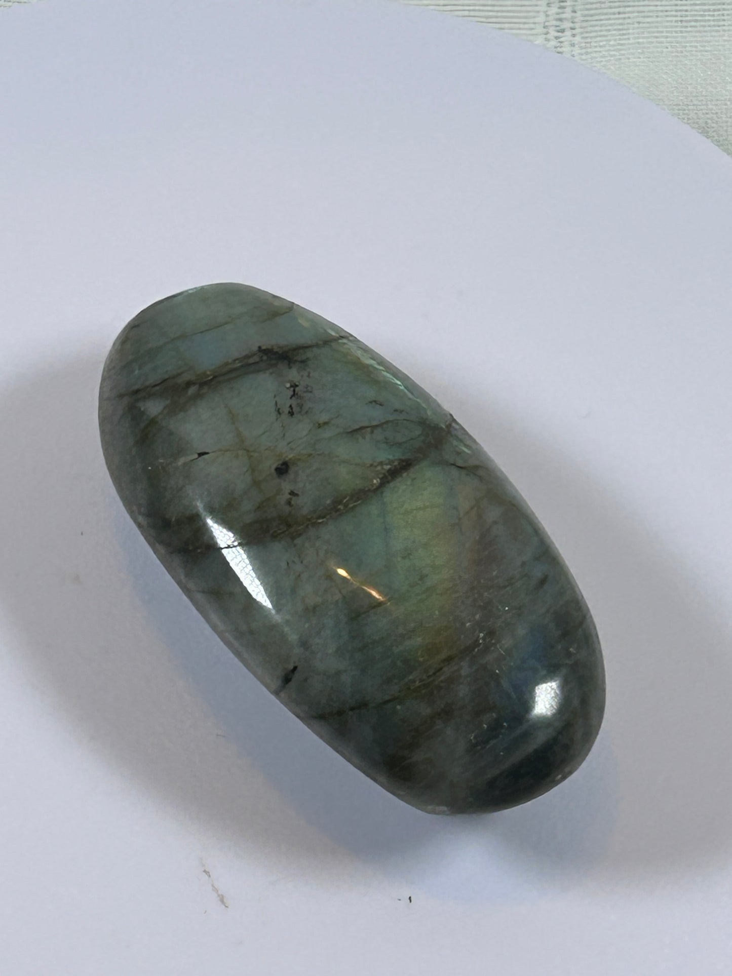 (#93) - LABRADORITE PALM STONE POLISHED - NEW