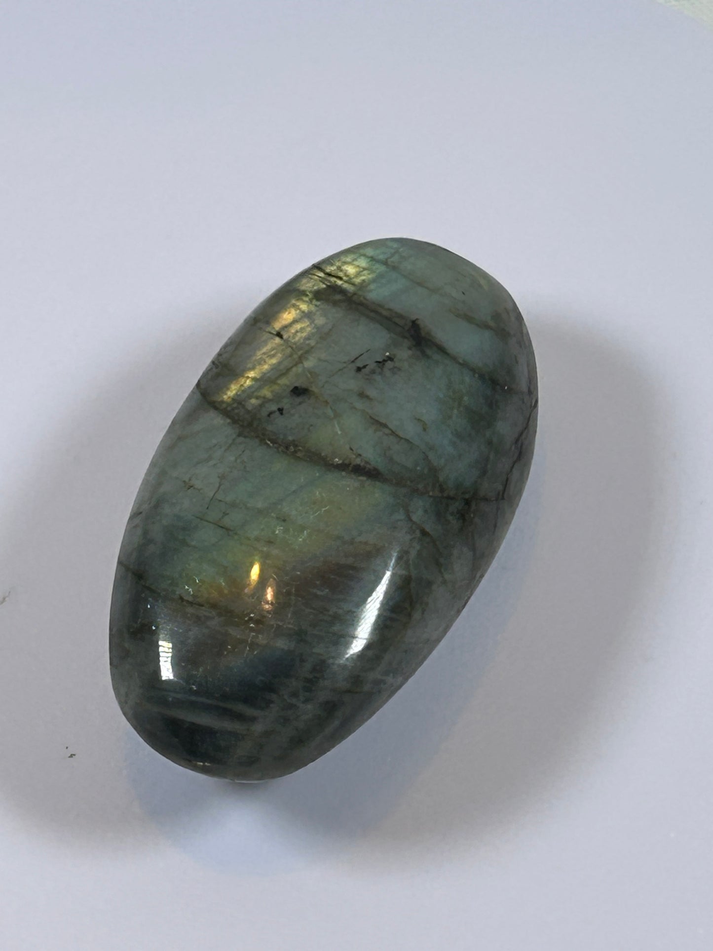 (#93) - LABRADORITE PALM STONE POLISHED - NEW