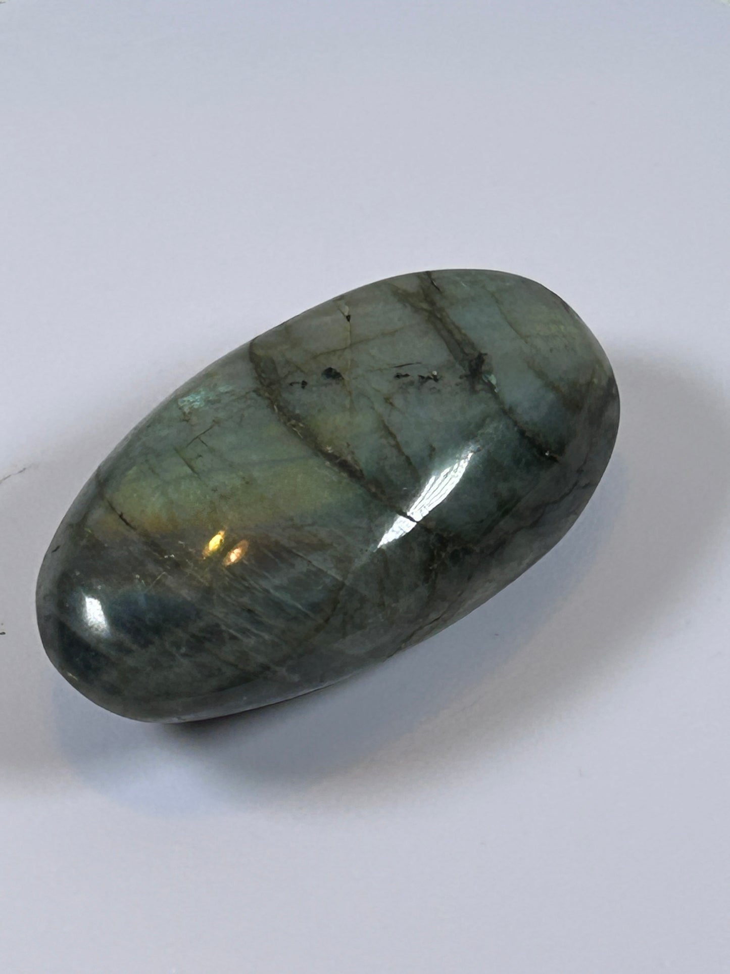 (#93) - LABRADORITE PALM STONE POLISHED - NEW