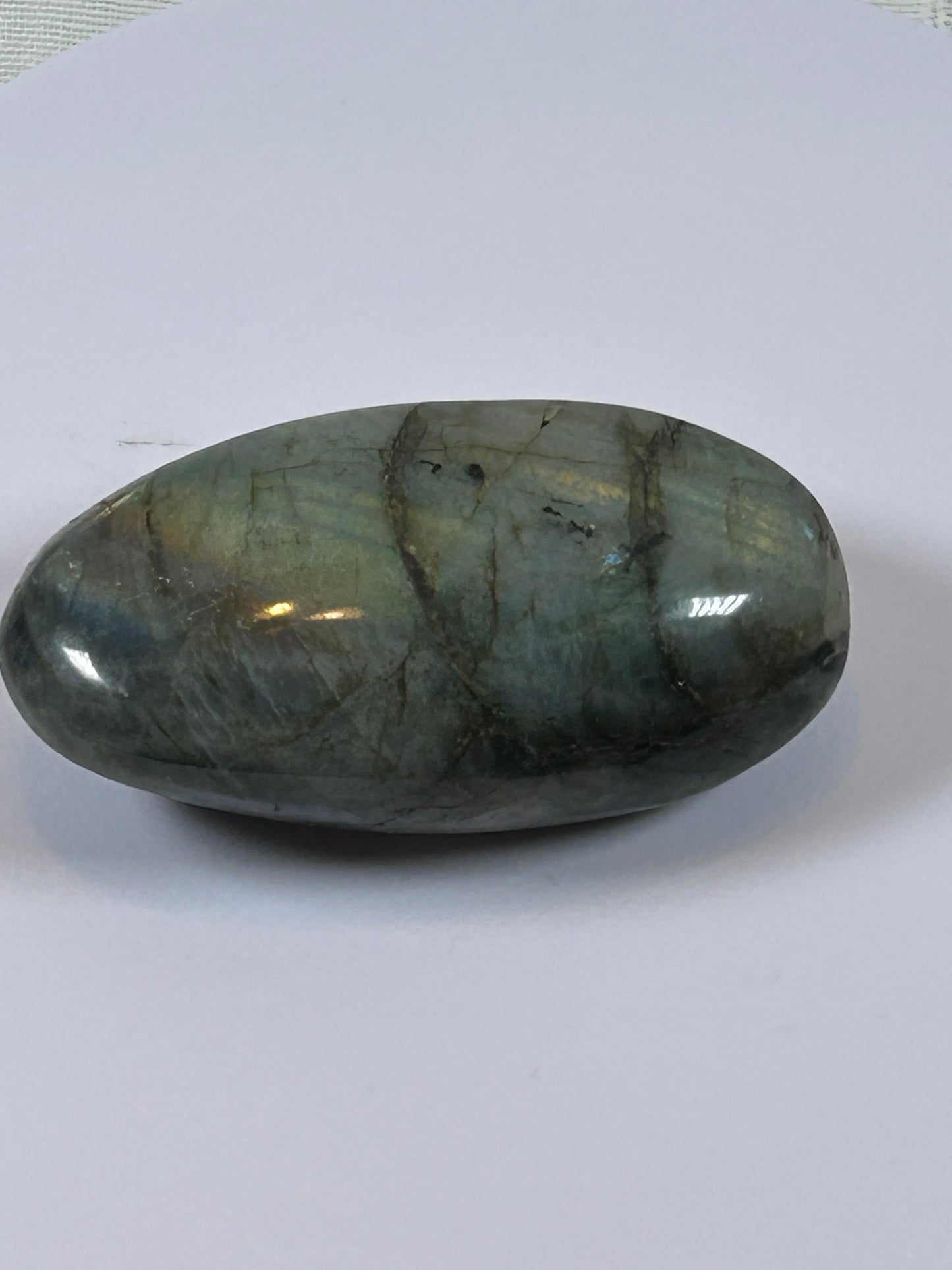 (#93) - LABRADORITE PALM STONE POLISHED - NEW