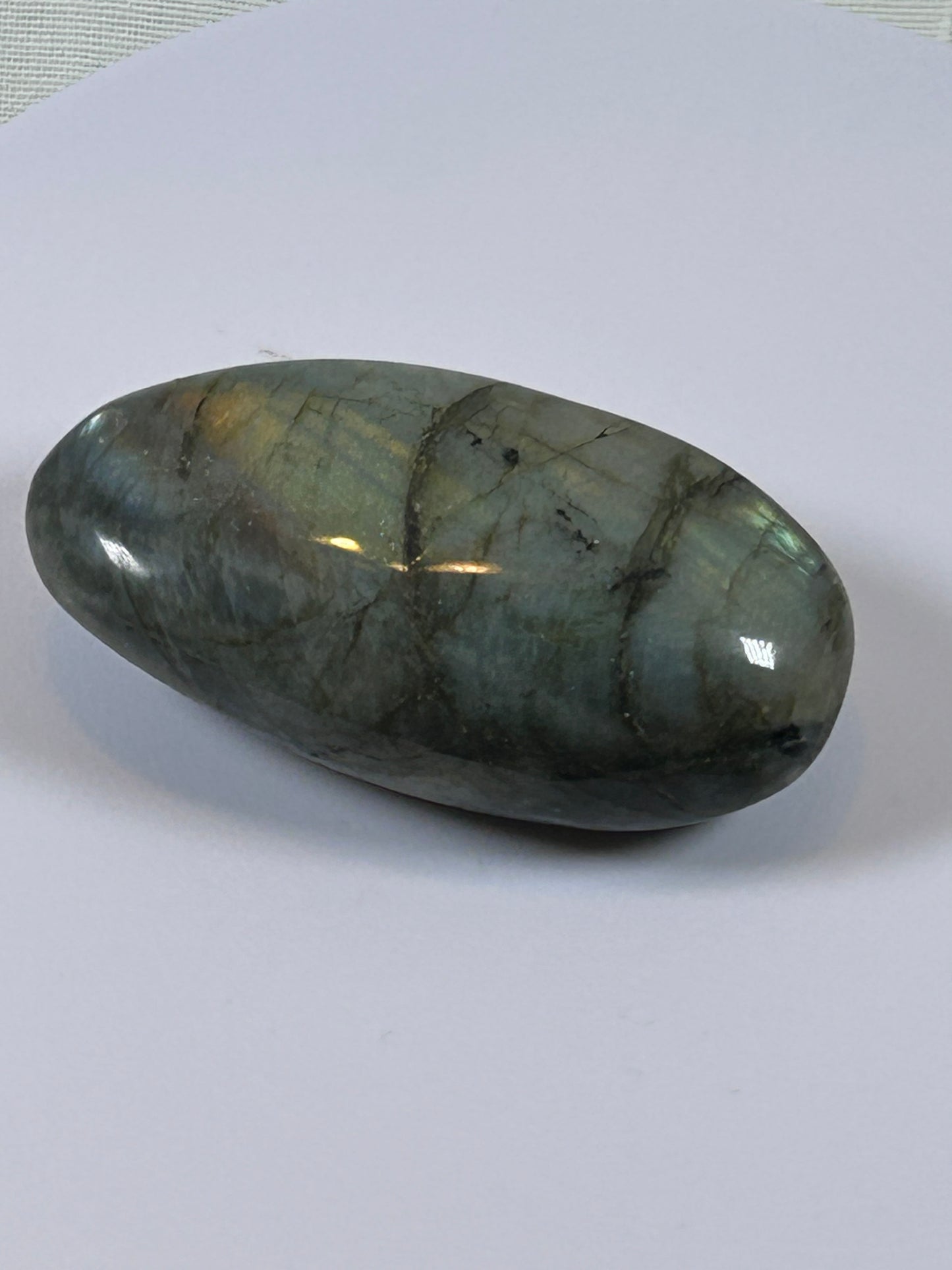 (#93) - LABRADORITE PALM STONE POLISHED - NEW