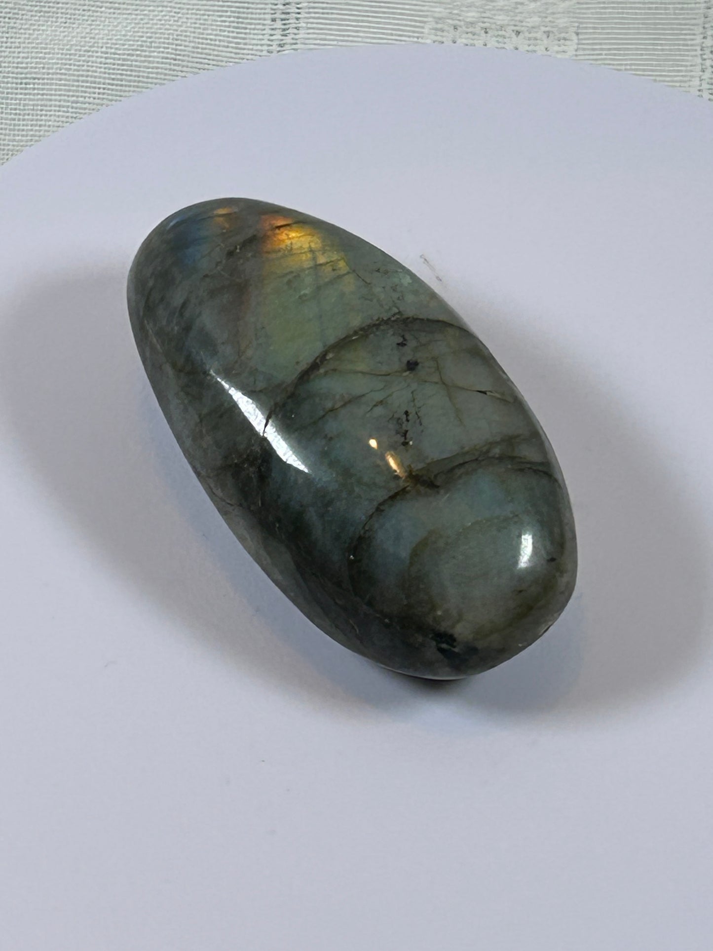 (#93) - LABRADORITE PALM STONE POLISHED - NEW