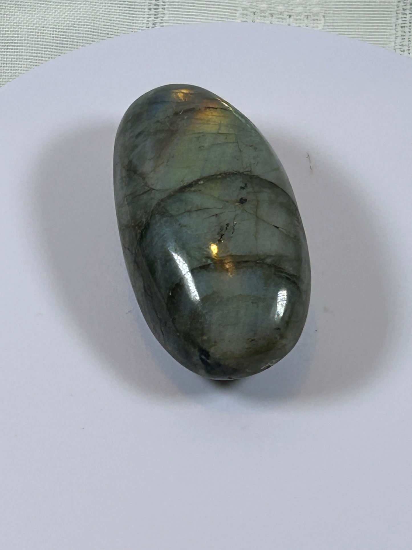 (#93) - LABRADORITE PALM STONE POLISHED - NEW