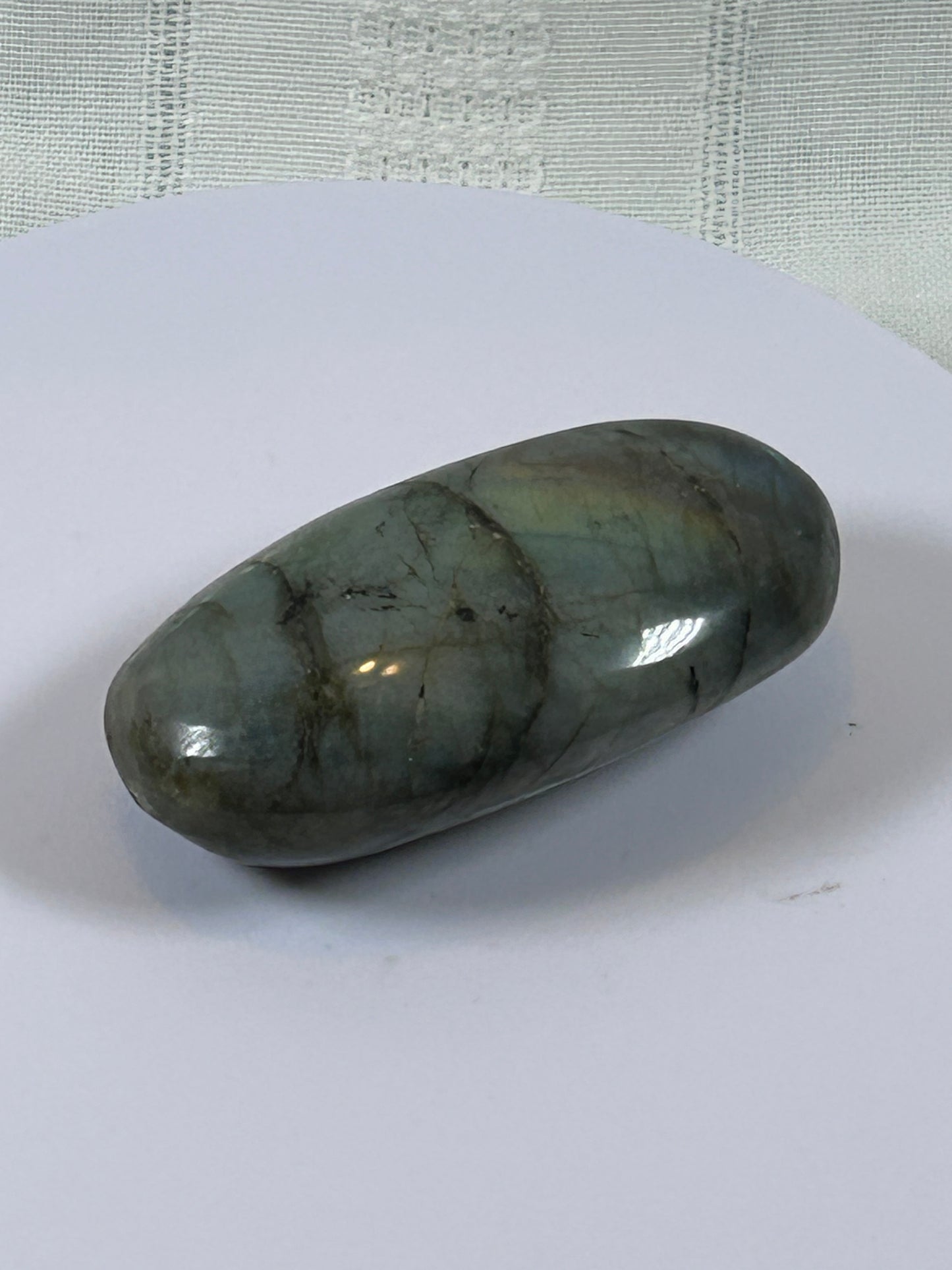 (#93) - LABRADORITE PALM STONE POLISHED - NEW
