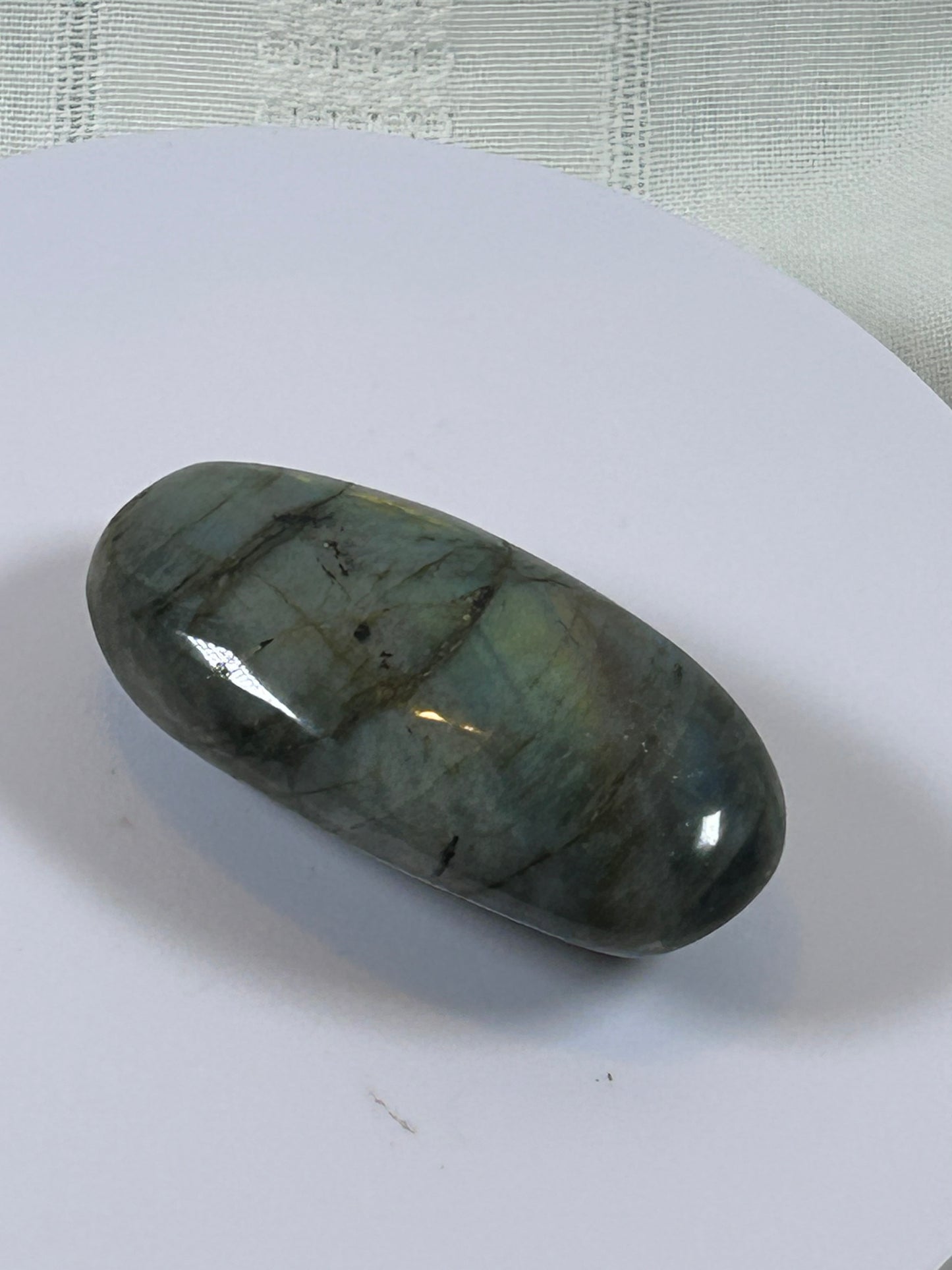 (#93) - LABRADORITE PALM STONE POLISHED - NEW