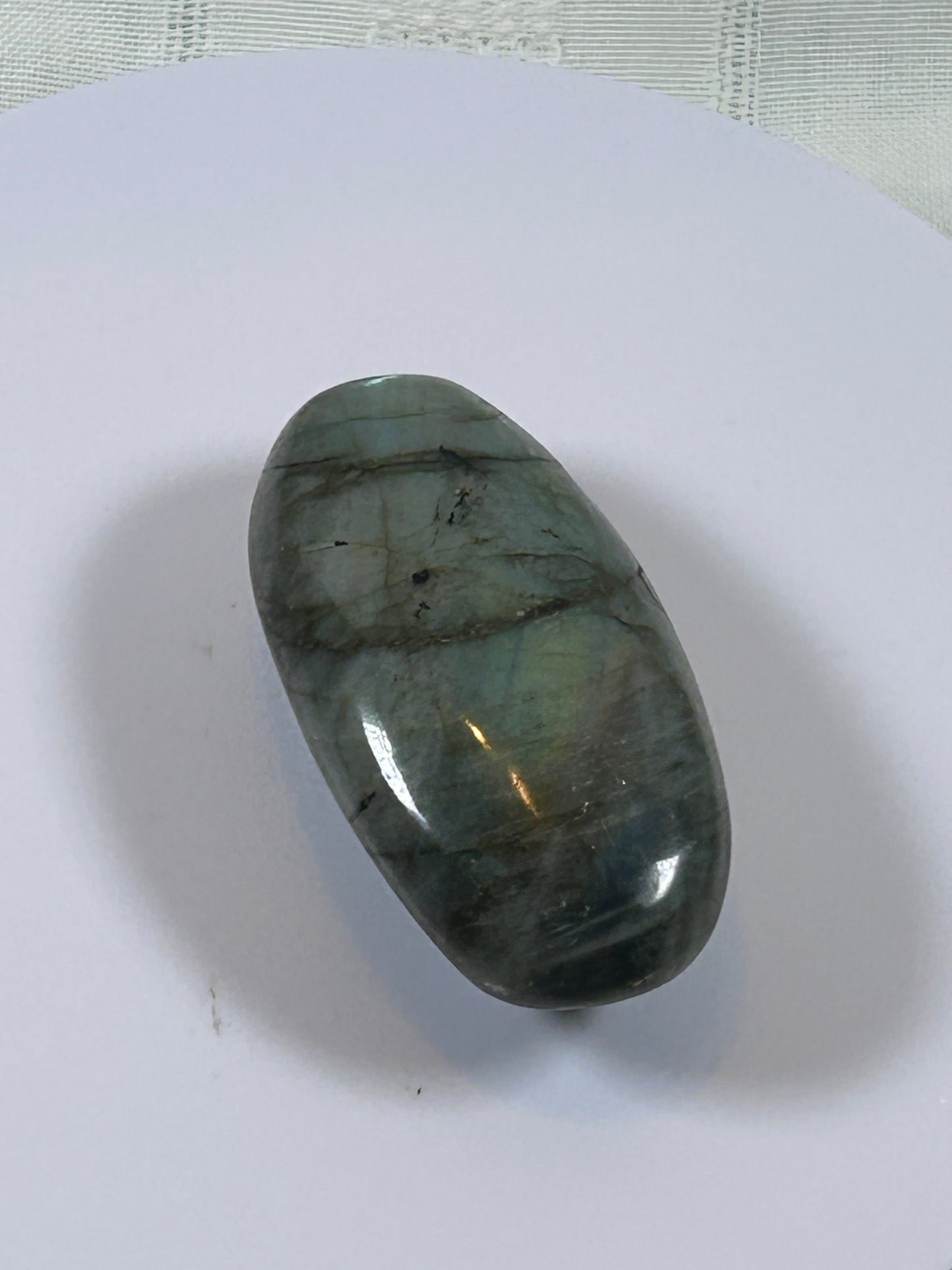 (#93) - LABRADORITE PALM STONE POLISHED - NEW