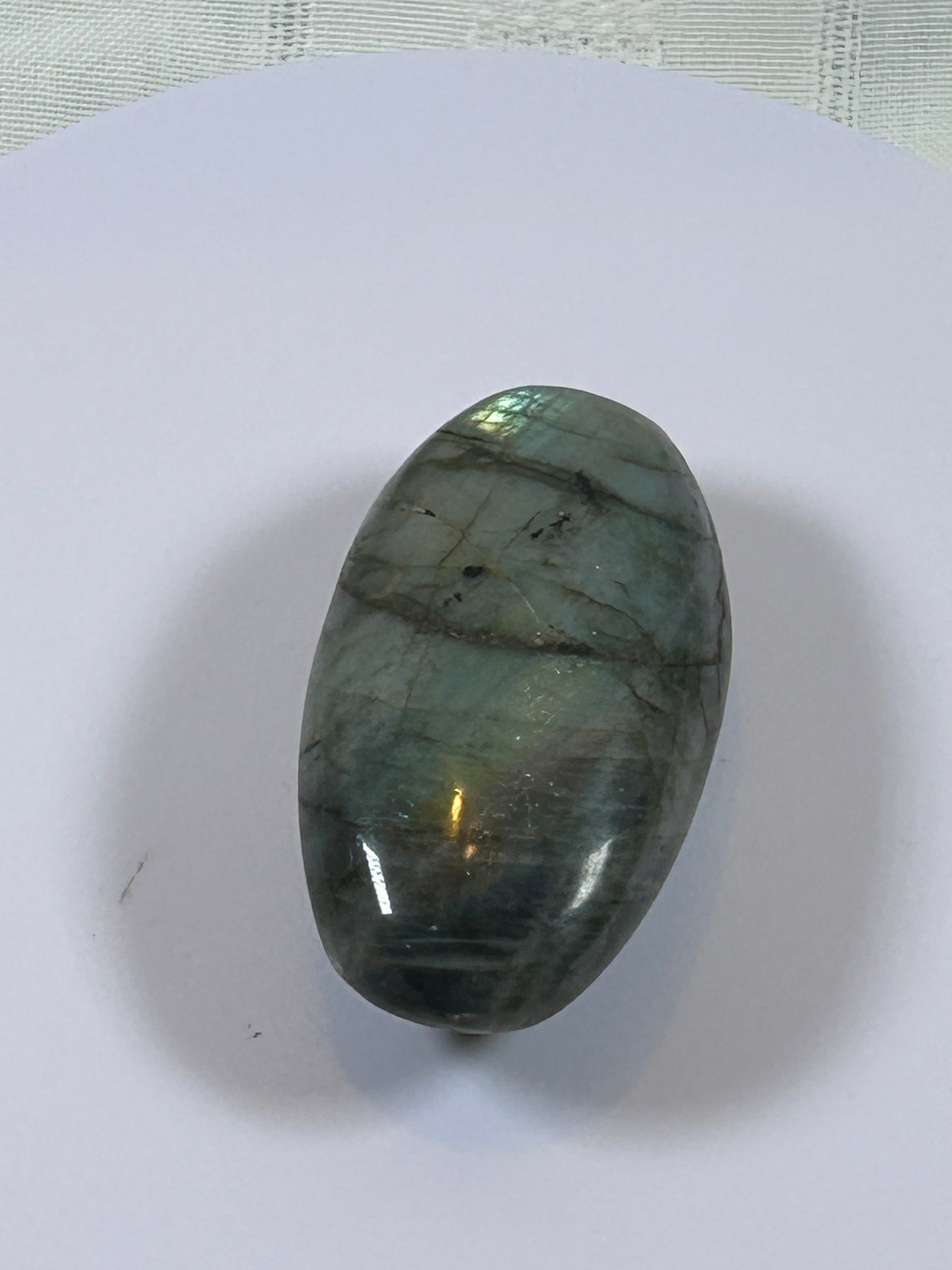 (#93) - LABRADORITE PALM STONE POLISHED - NEW