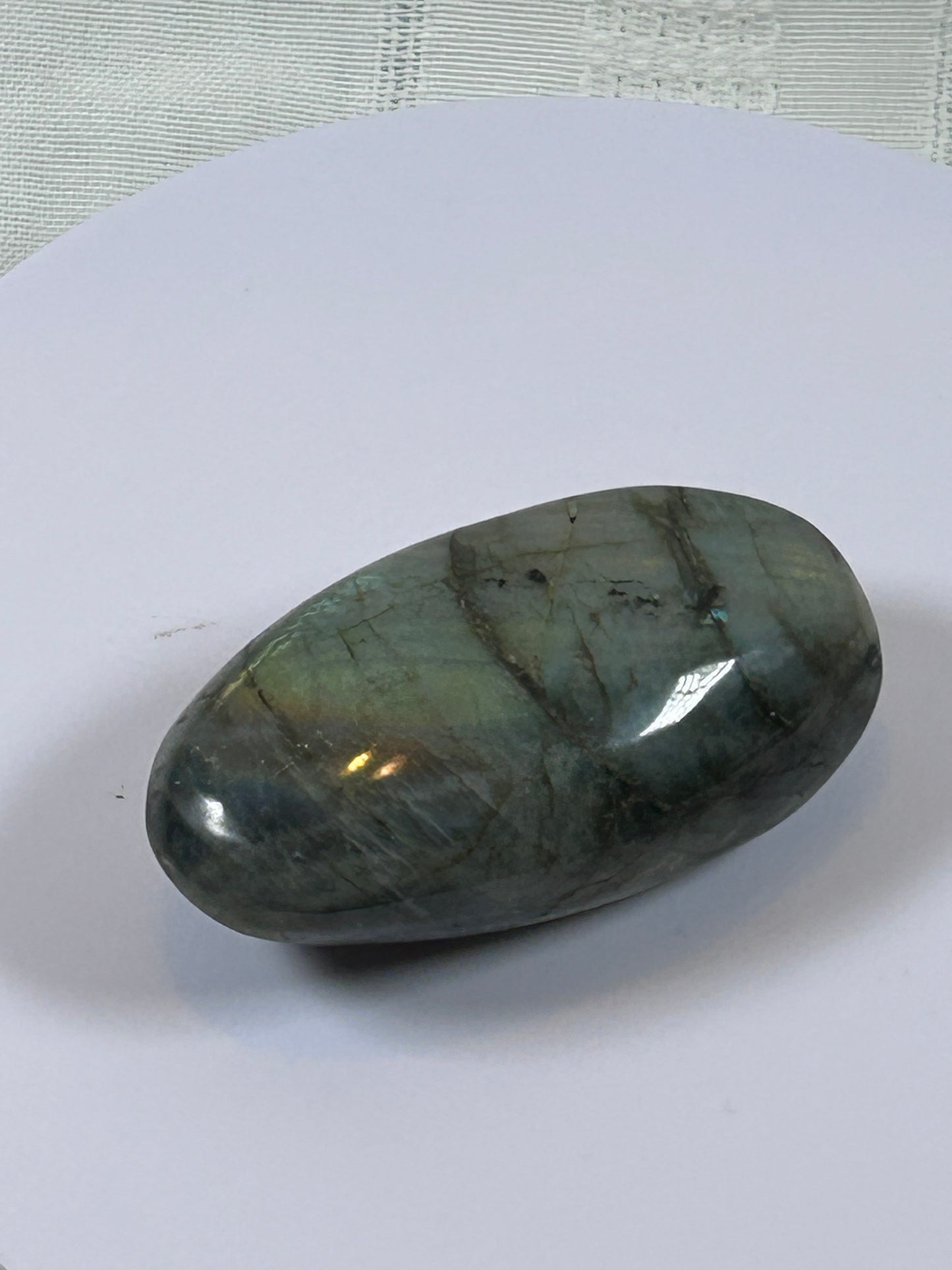 (#93) - LABRADORITE PALM STONE POLISHED - NEW