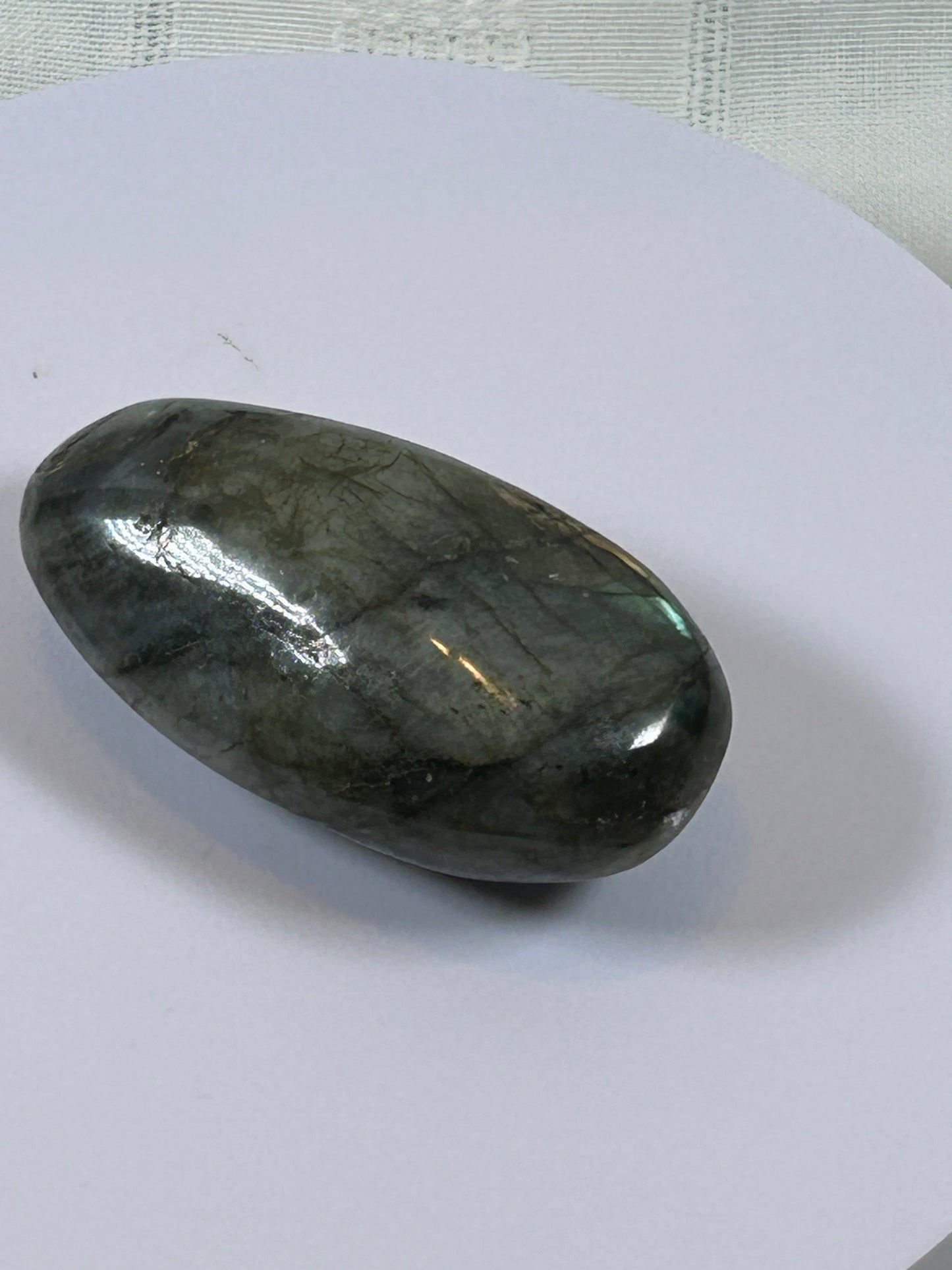 (#93) - LABRADORITE PALM STONE POLISHED - NEW