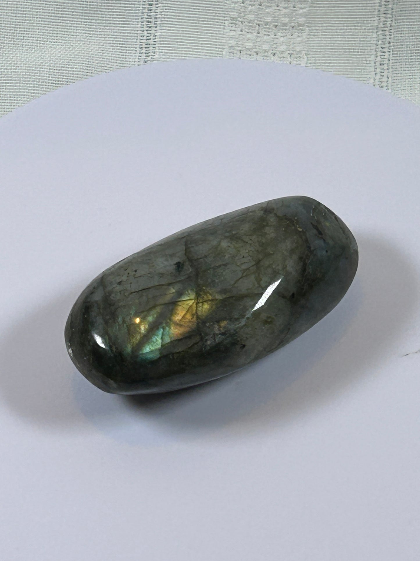 (#93) - LABRADORITE PALM STONE POLISHED - NEW