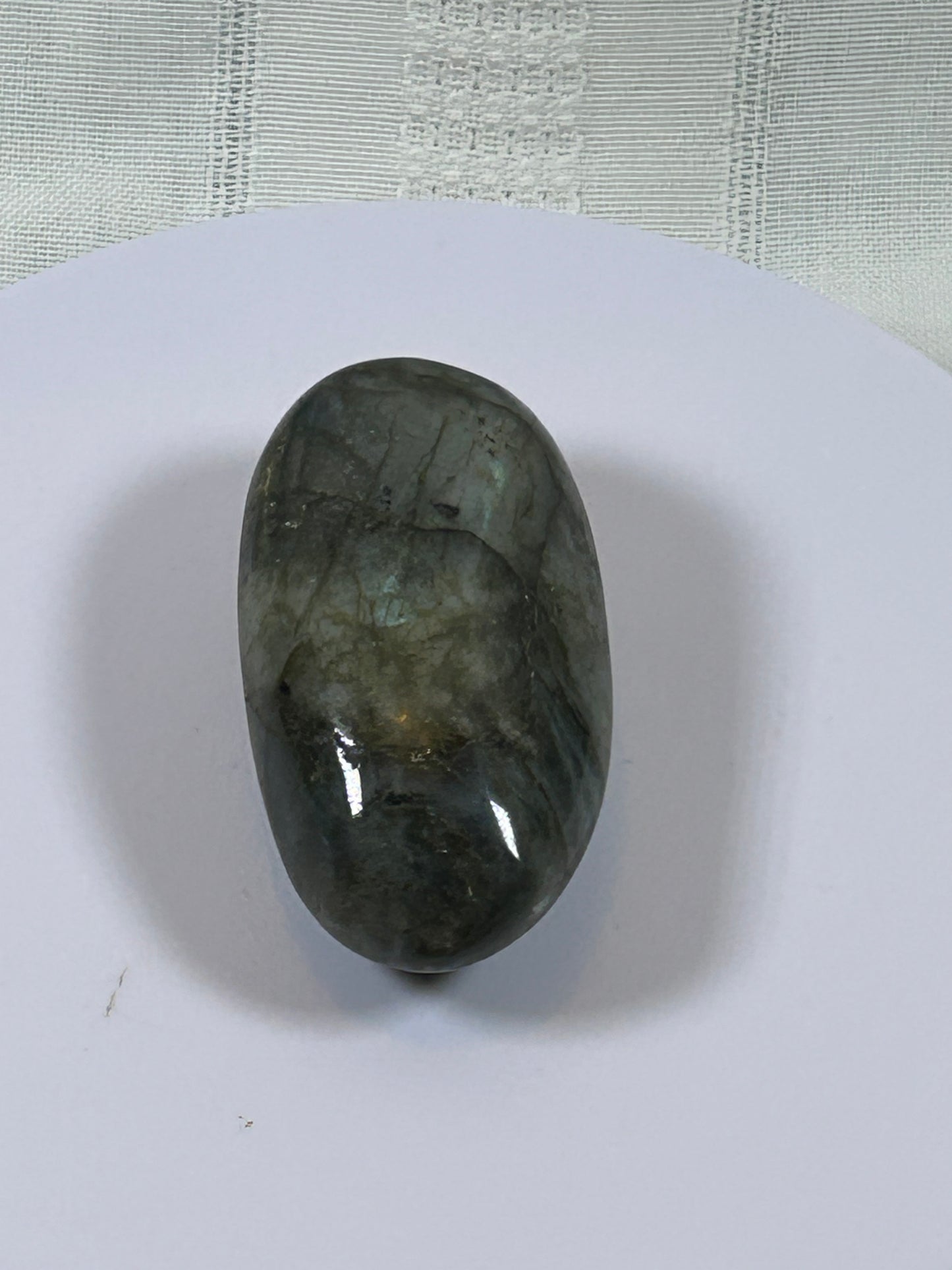 (#93) - LABRADORITE PALM STONE POLISHED - NEW