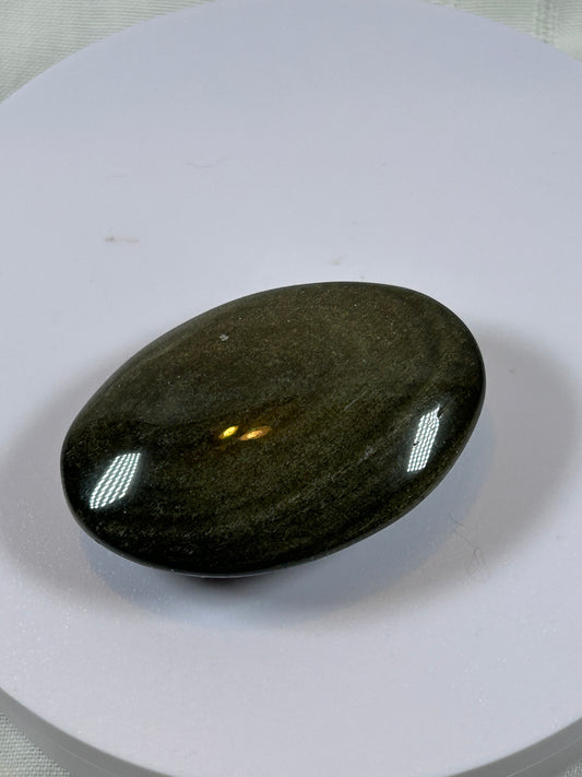 (#94) - GOLDEN OBSIDIAN PALM STONE POLISHED - NEW