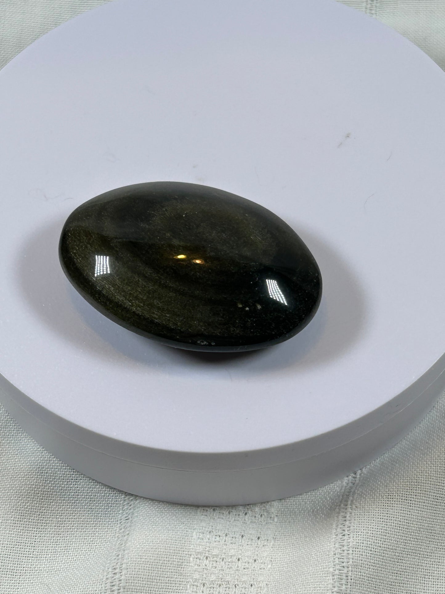 (#94) - GOLDEN OBSIDIAN PALM STONE POLISHED - NEW