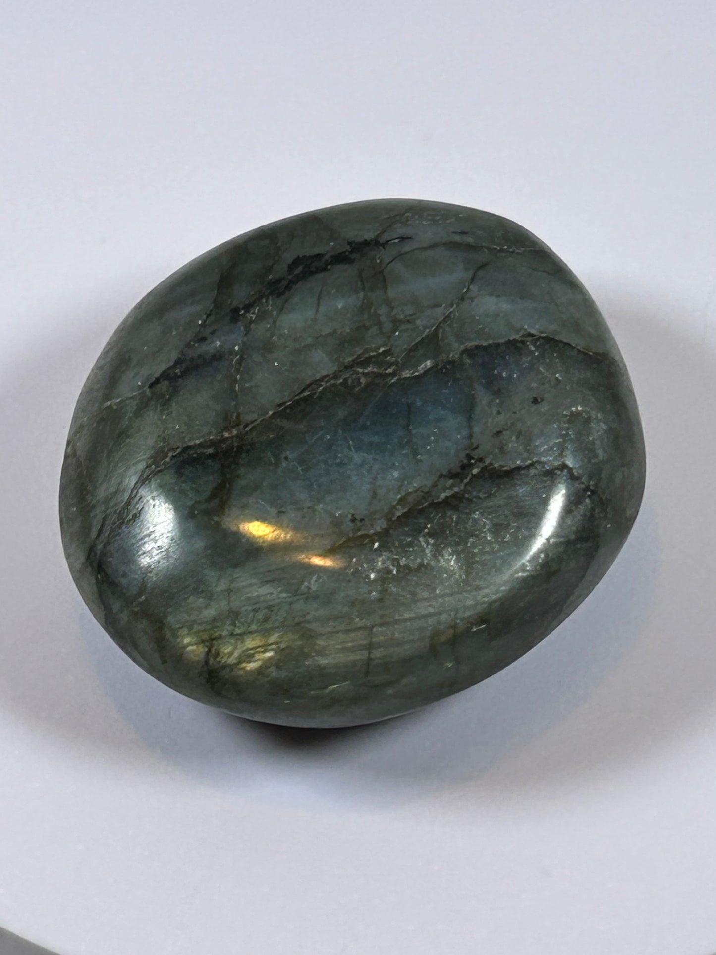 (#95) - LABRADORITE PALM STONE POLISHED - NEW