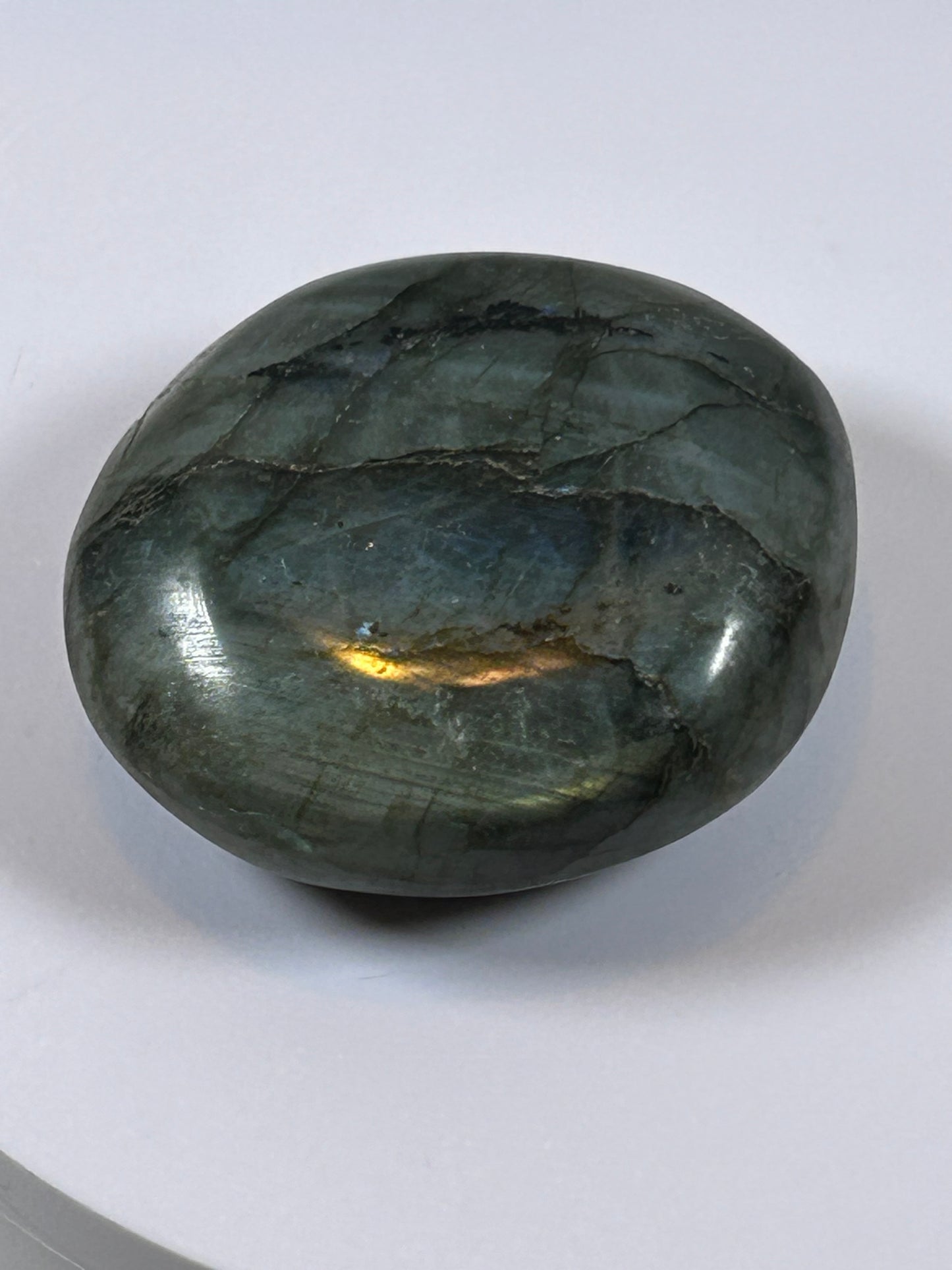 (#95) - LABRADORITE PALM STONE POLISHED - NEW