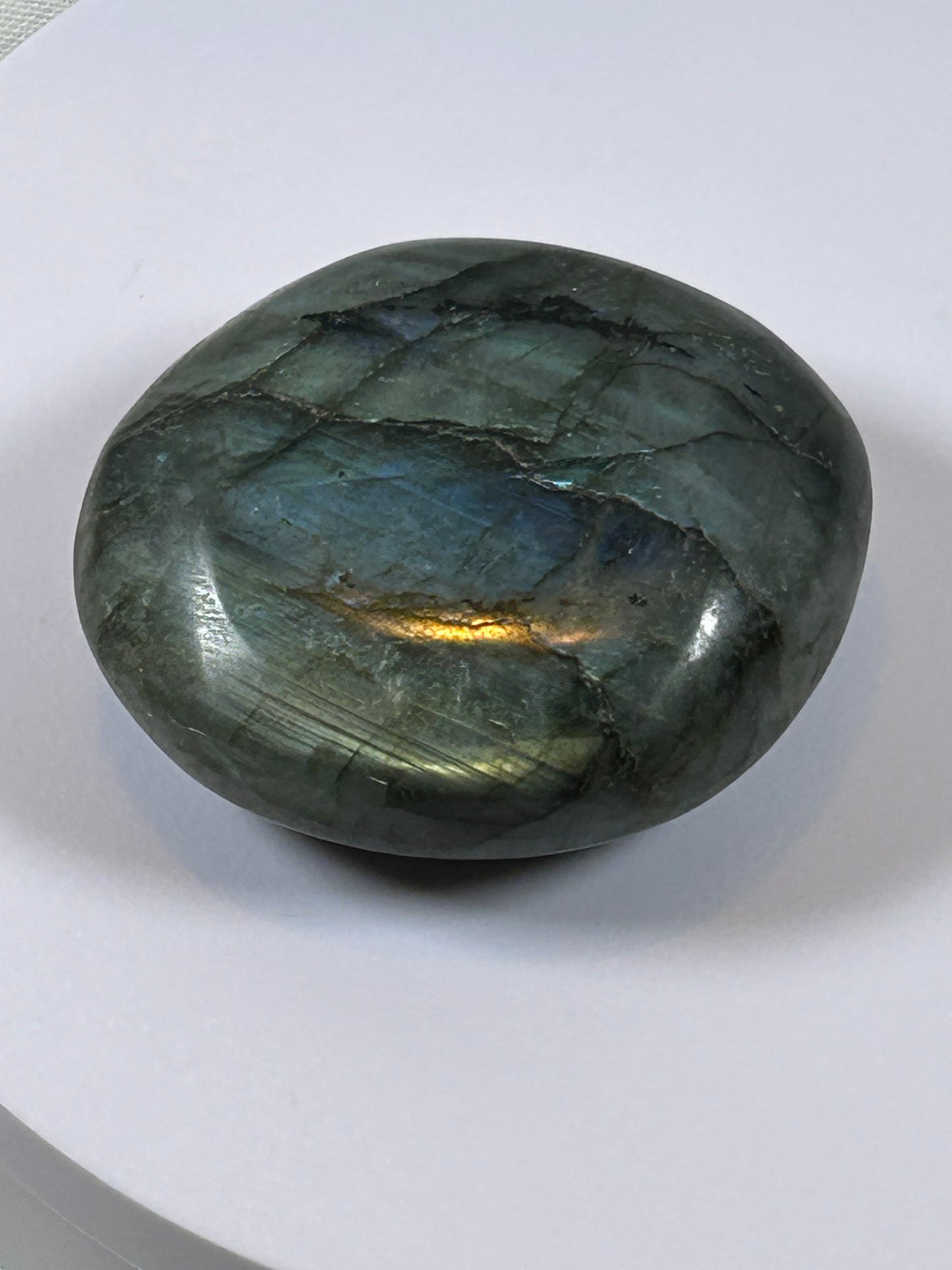 (#95) - LABRADORITE PALM STONE POLISHED - NEW