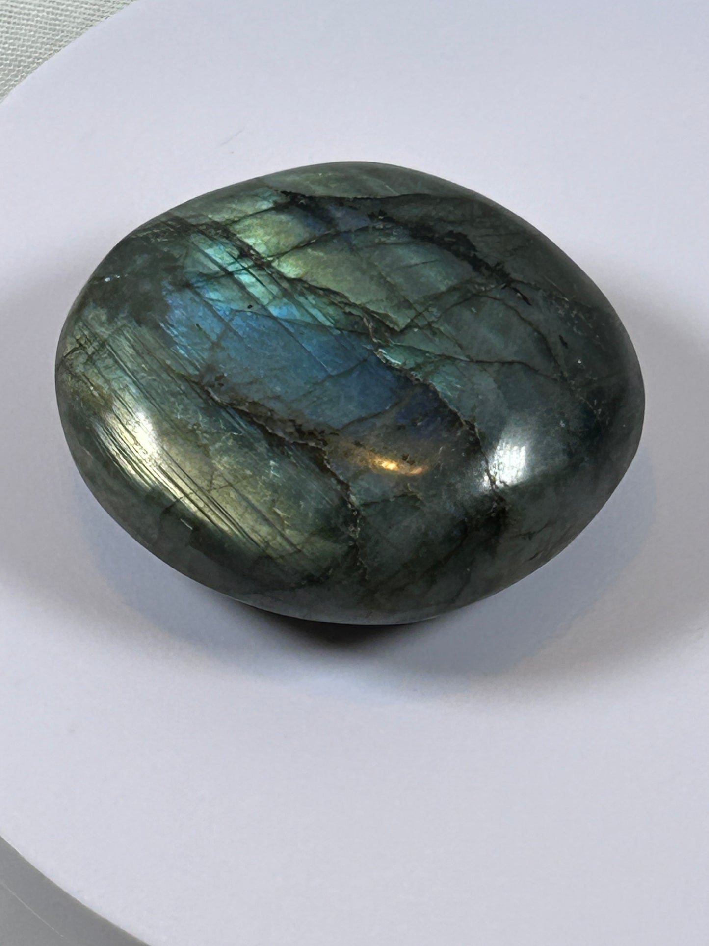 (#95) - LABRADORITE PALM STONE POLISHED - NEW