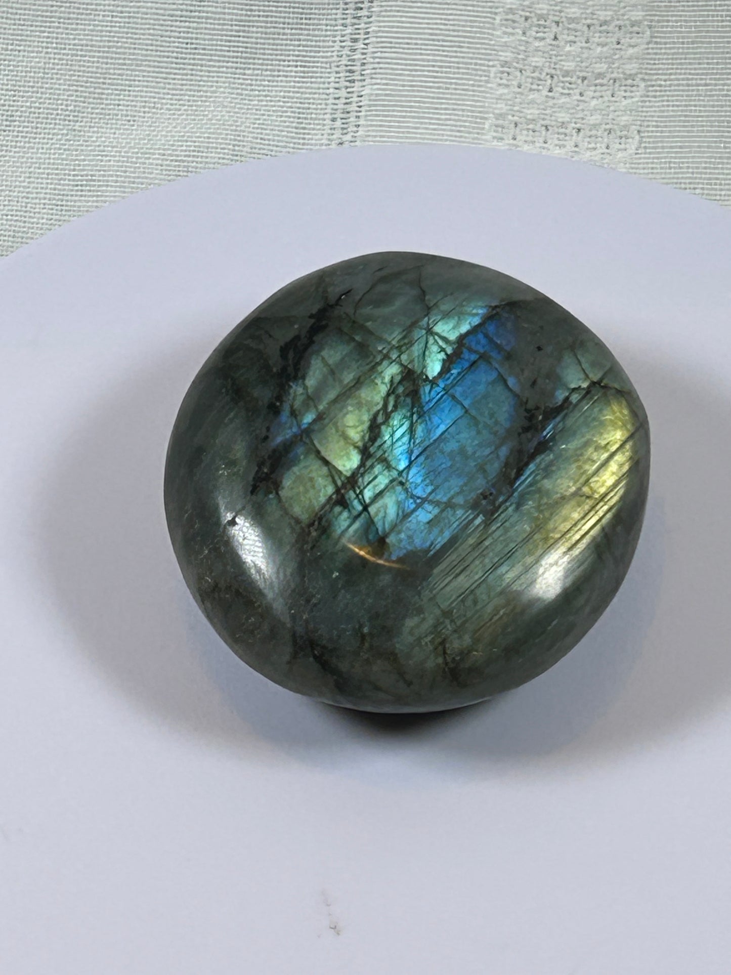 (#95) - LABRADORITE PALM STONE POLISHED - NEW