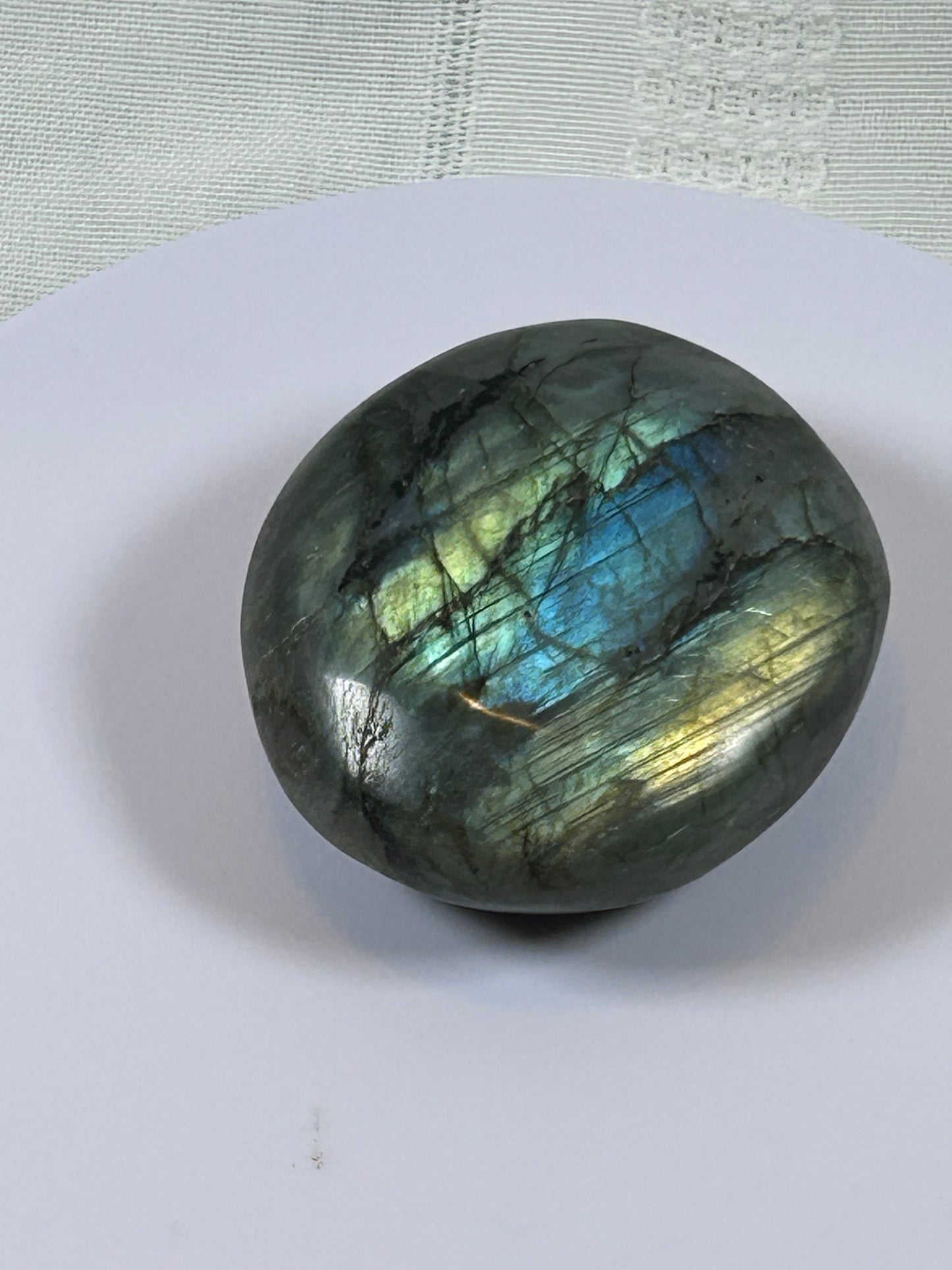 (#95) - LABRADORITE PALM STONE POLISHED - NEW