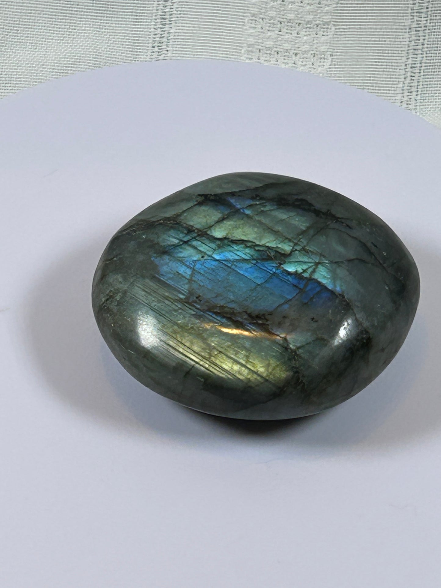 (#95) - LABRADORITE PALM STONE POLISHED - NEW