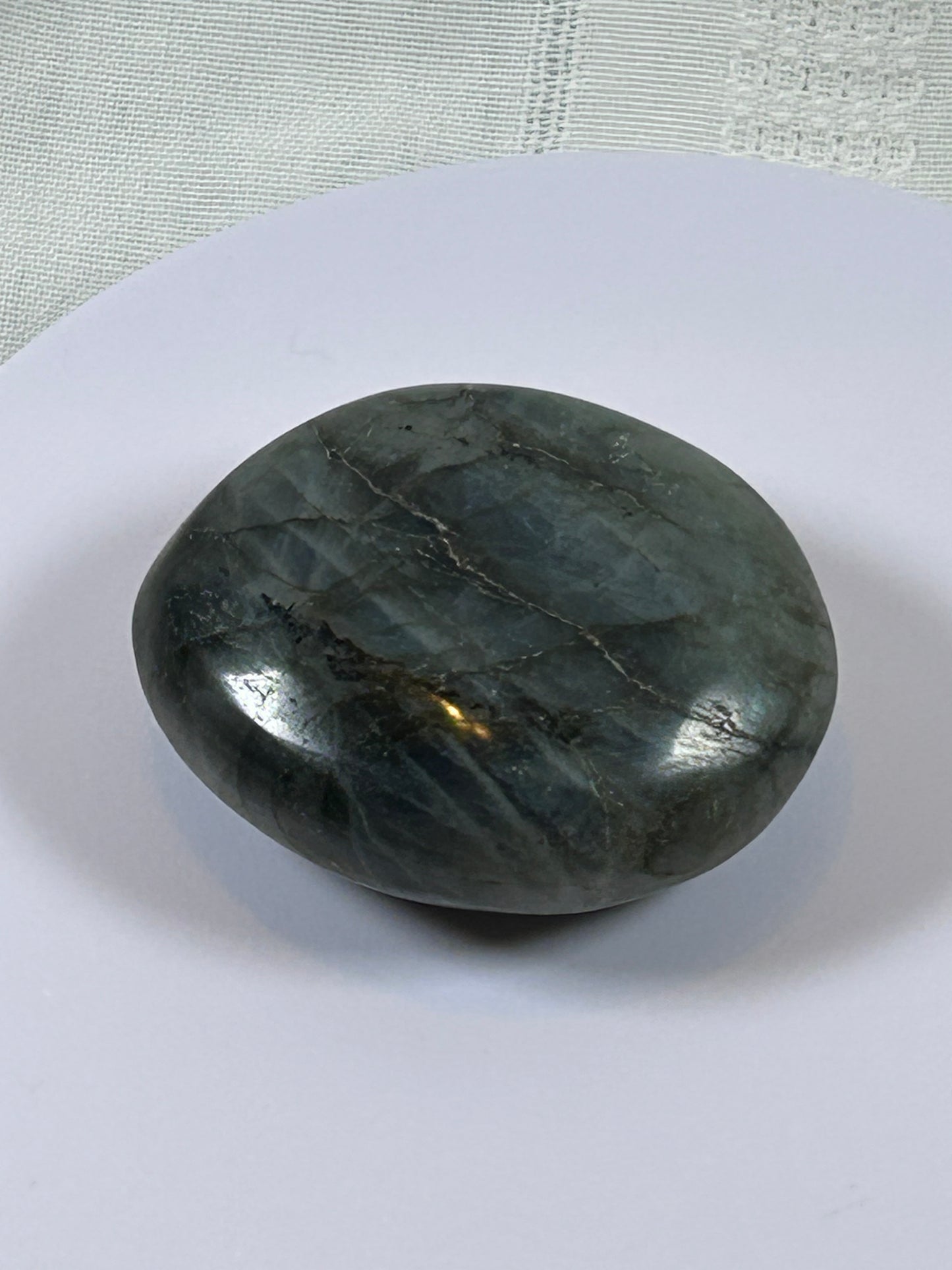 (#95) - LABRADORITE PALM STONE POLISHED - NEW
