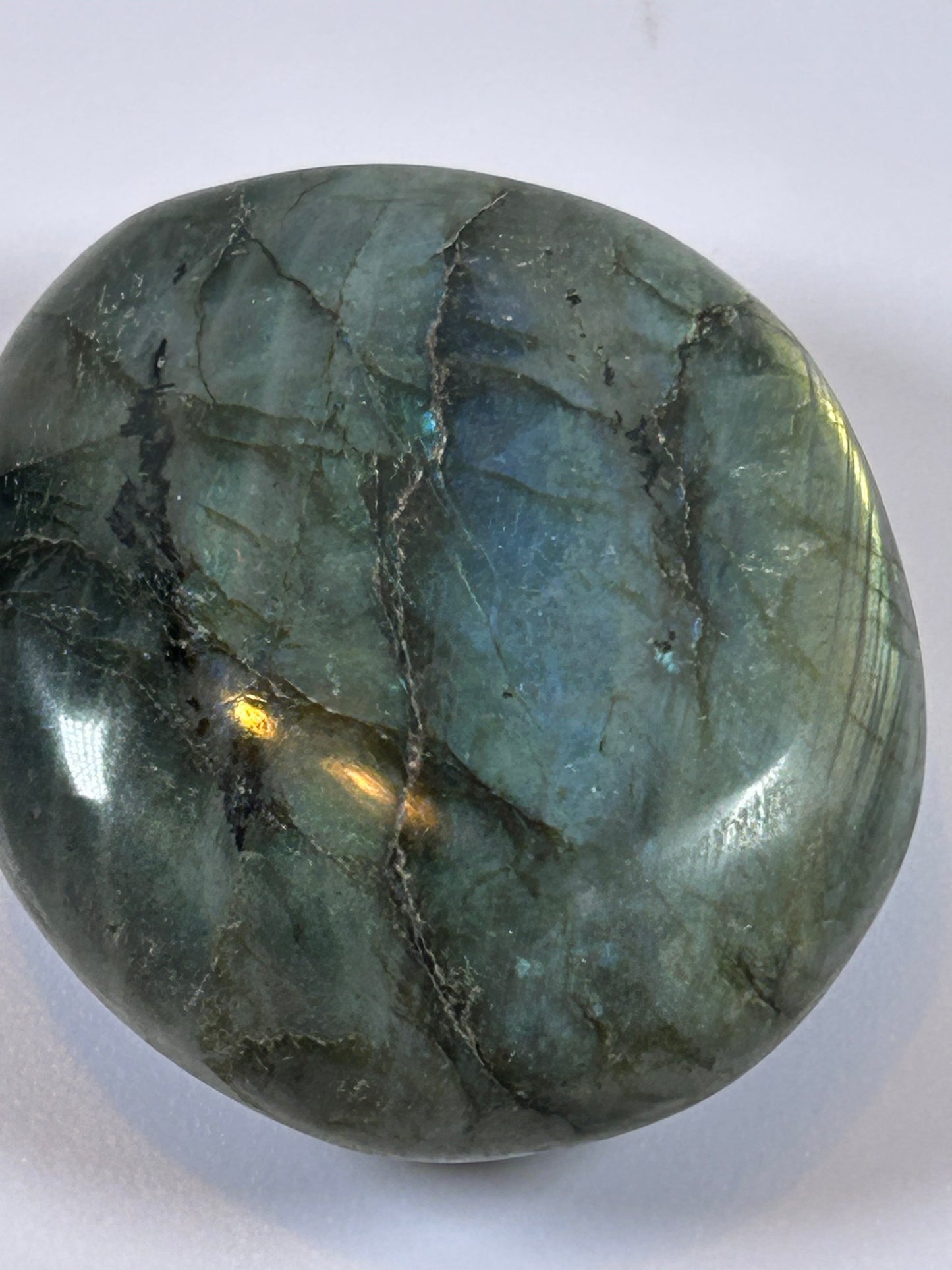 (#95) - LABRADORITE PALM STONE POLISHED - NEW