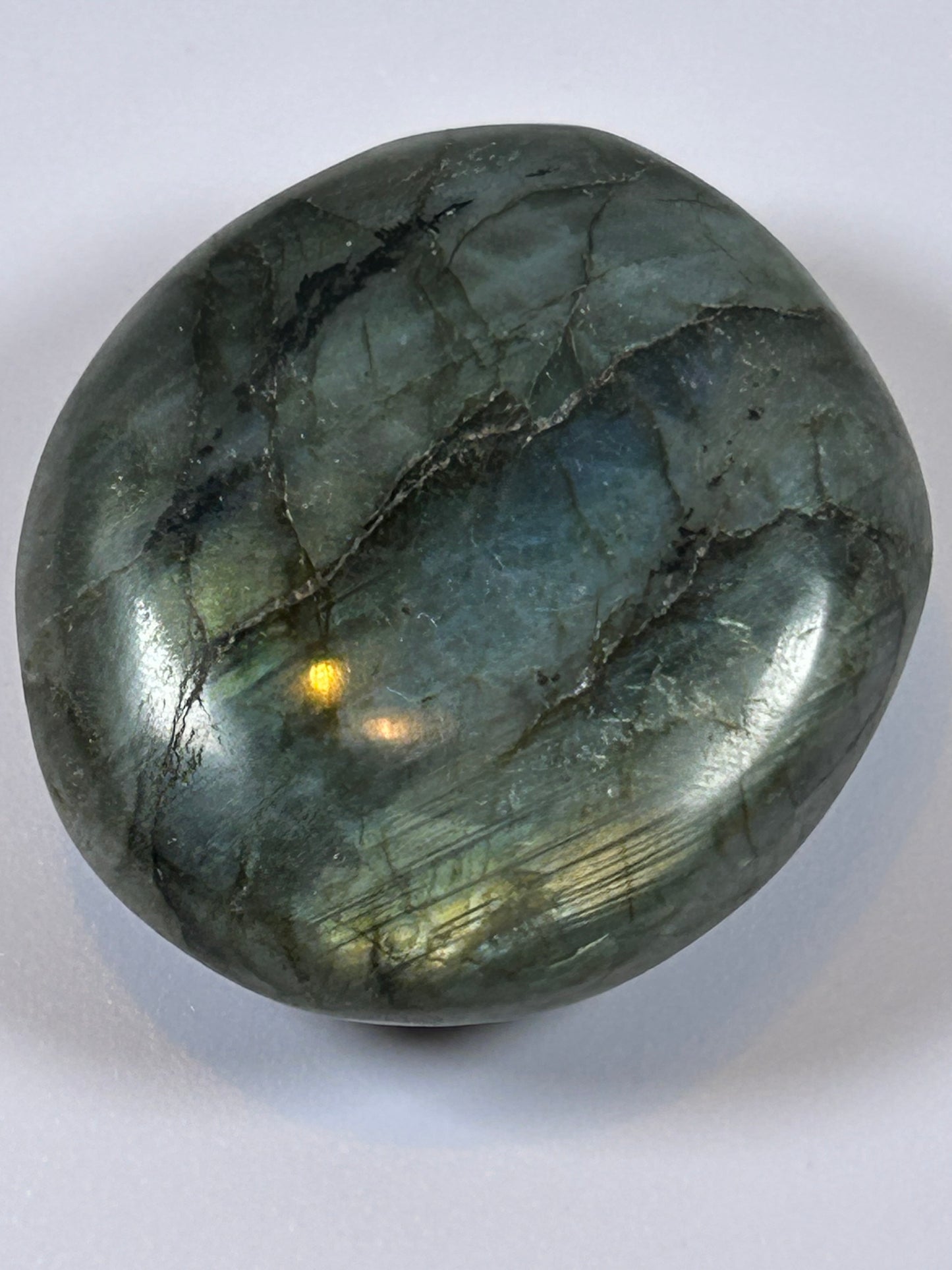 (#95) - LABRADORITE PALM STONE POLISHED - NEW