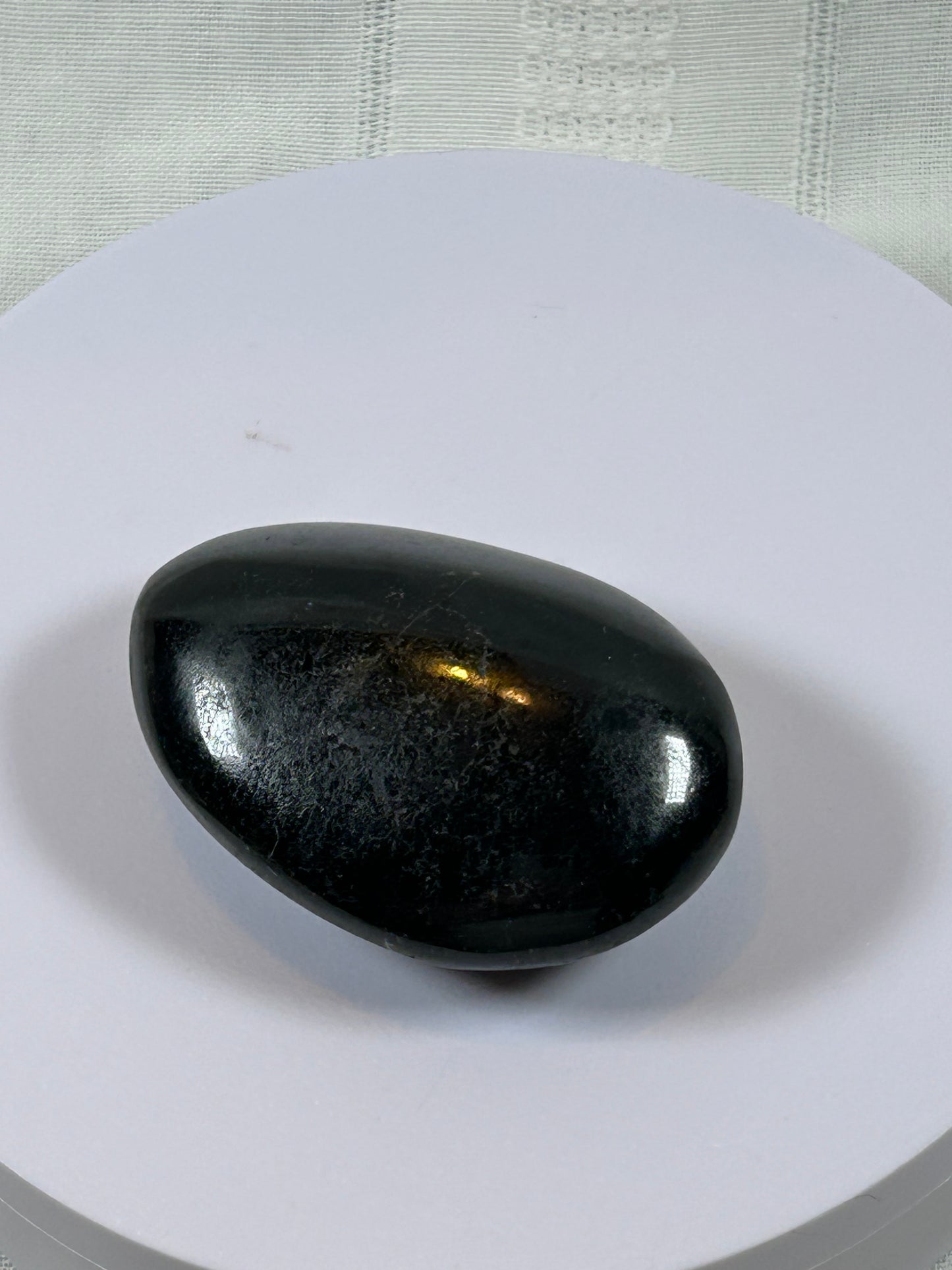 (#96) - BLACK TOURMALINE PALM STONE POLISHED - NEW