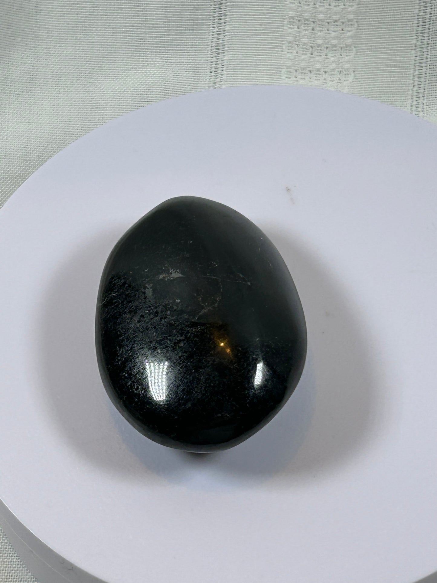(#96) - BLACK TOURMALINE PALM STONE POLISHED - NEW