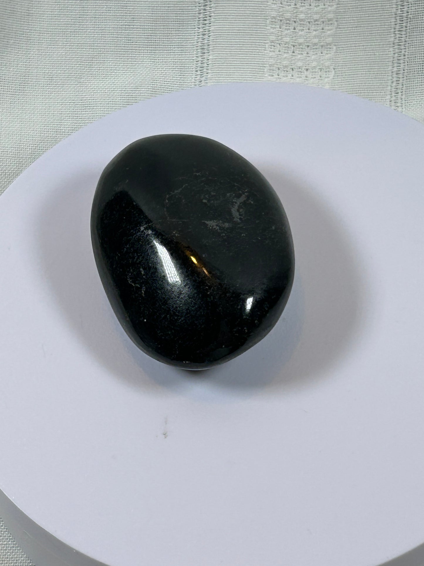 (#96) - BLACK TOURMALINE PALM STONE POLISHED - NEW
