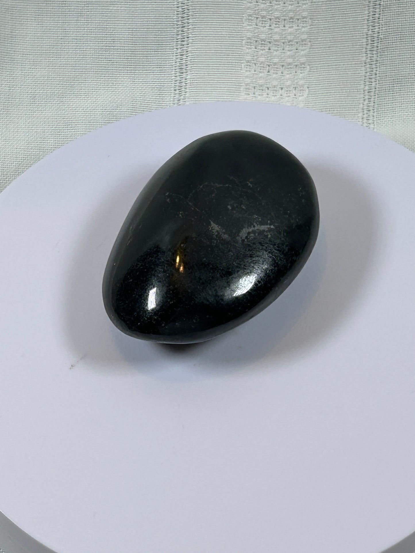 (#96) - BLACK TOURMALINE PALM STONE POLISHED - NEW