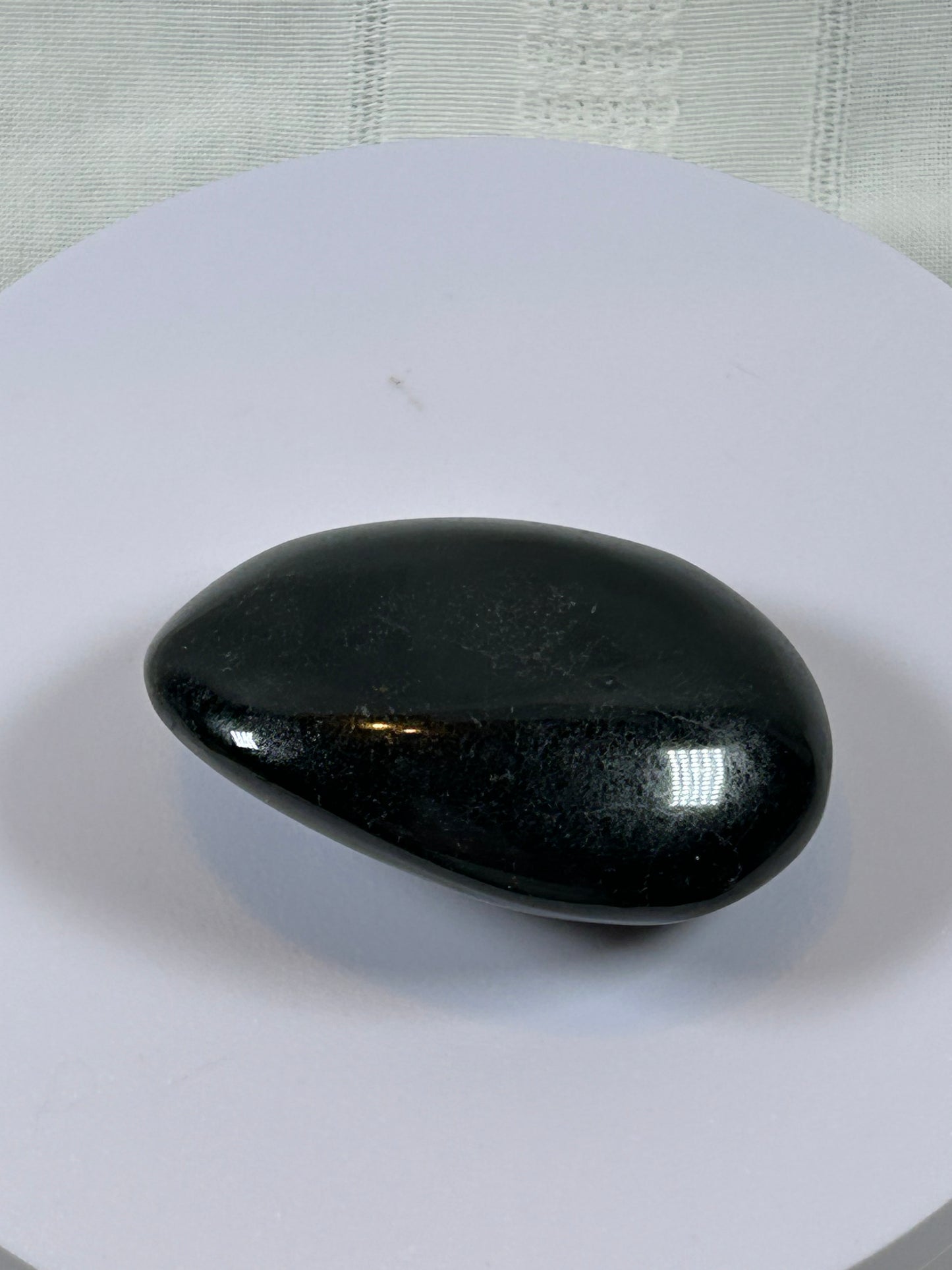 (#96) - BLACK TOURMALINE PALM STONE POLISHED - NEW
