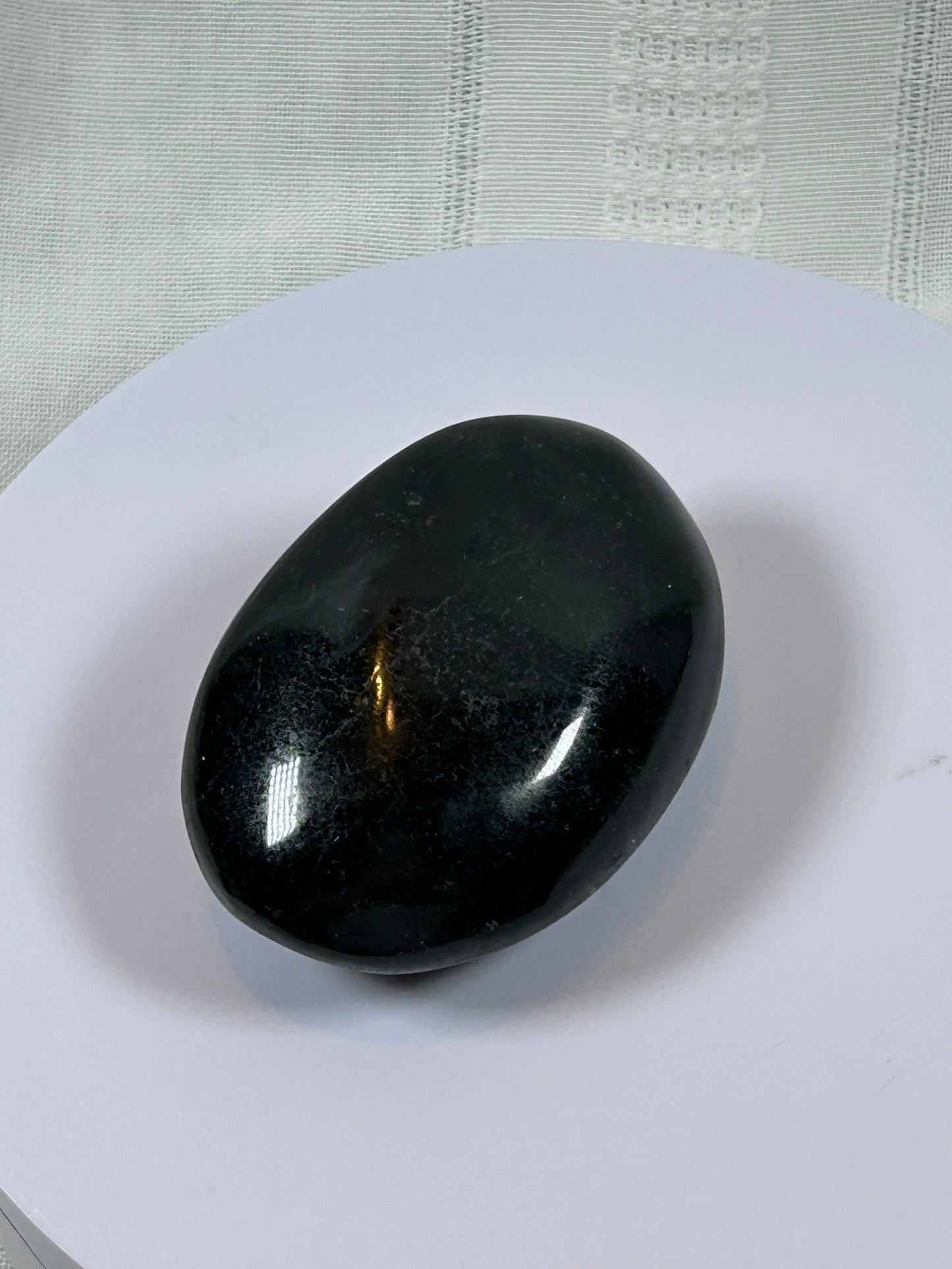 (#96) - BLACK TOURMALINE PALM STONE POLISHED - NEW