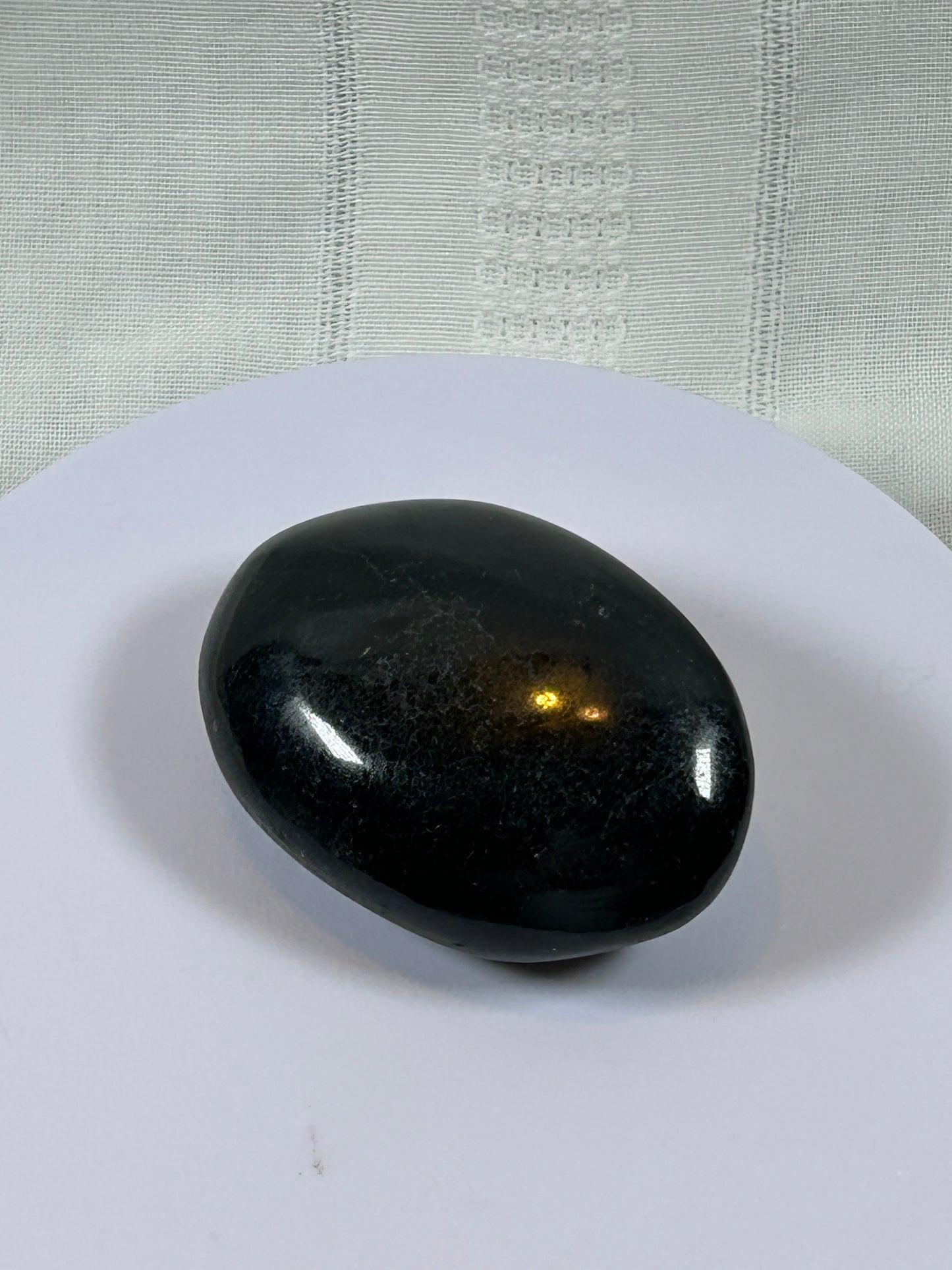 (#96) - BLACK TOURMALINE PALM STONE POLISHED - NEW