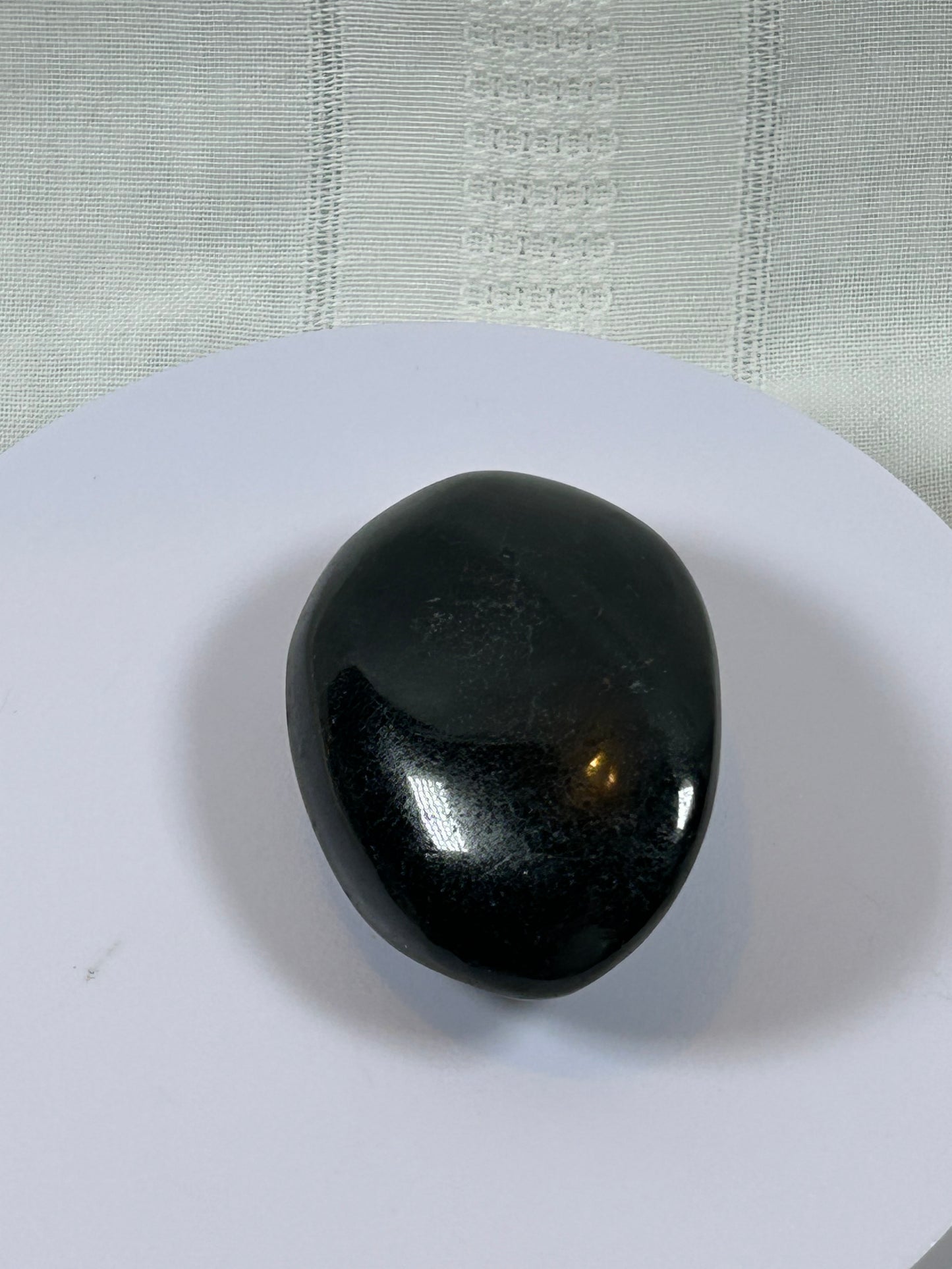 (#96) - BLACK TOURMALINE PALM STONE POLISHED - NEW