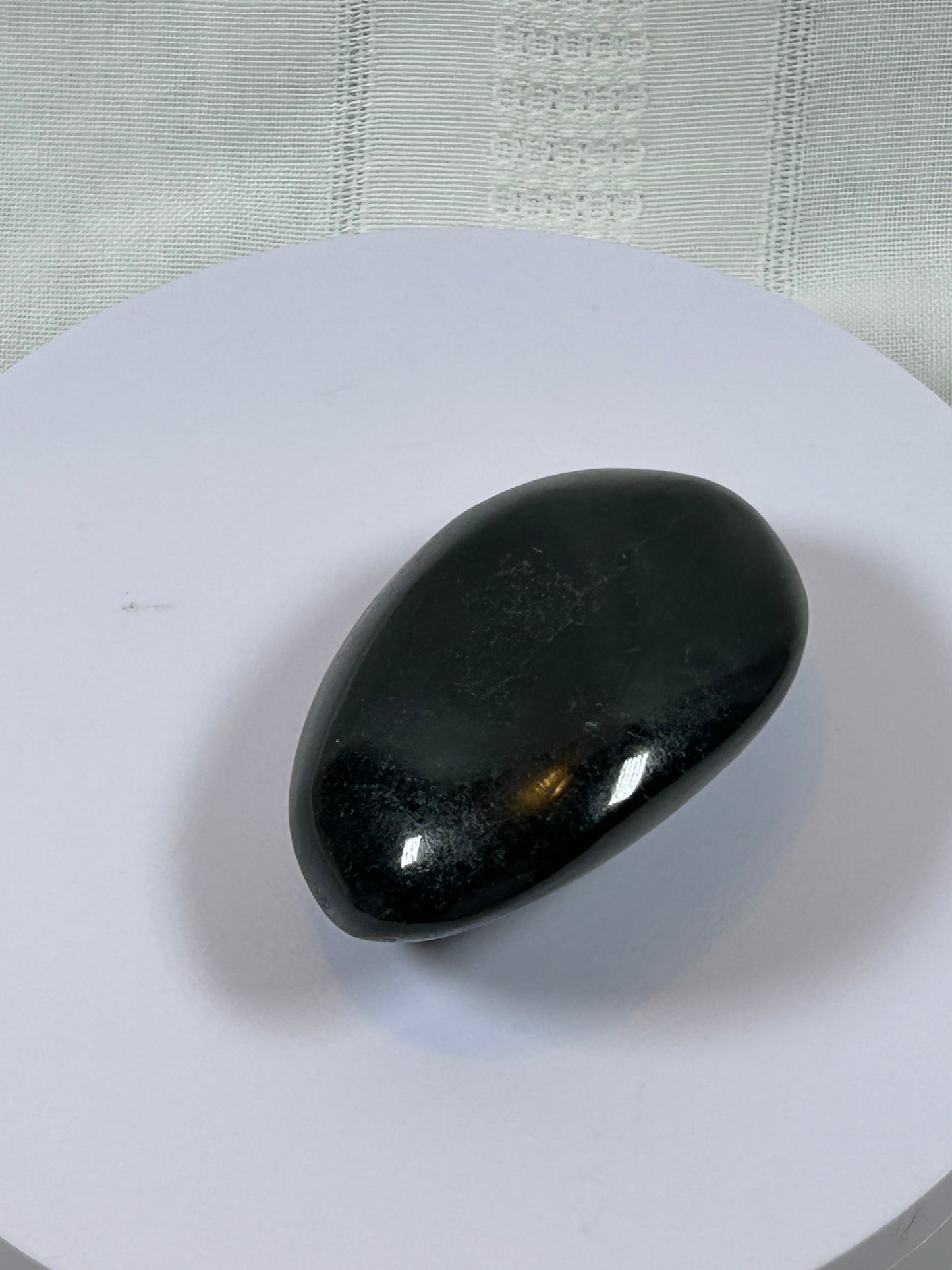 (#96) - BLACK TOURMALINE PALM STONE POLISHED - NEW