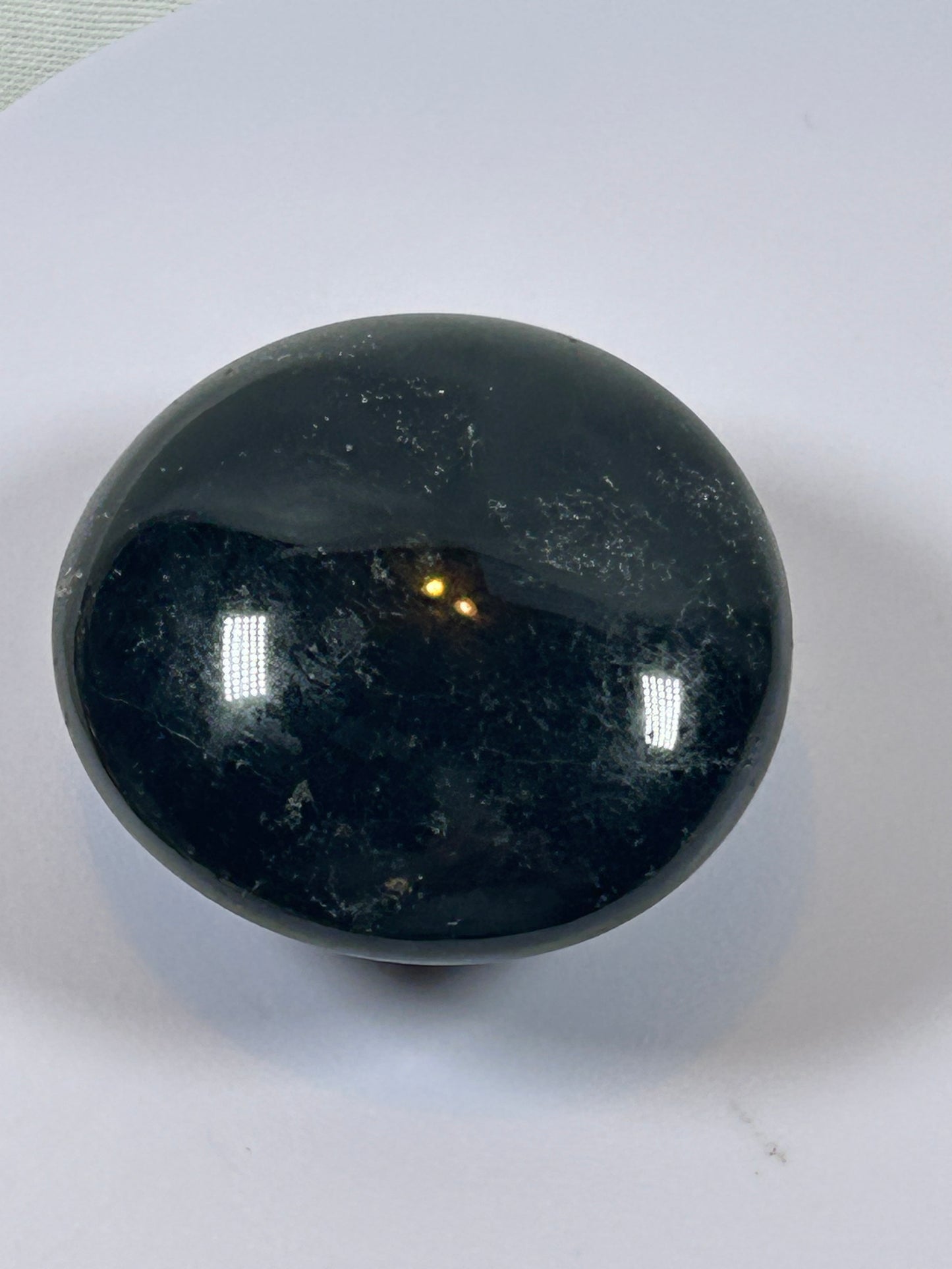 (#99) - BLACK TOURMALINE PALM STONE POLISHED - NEW